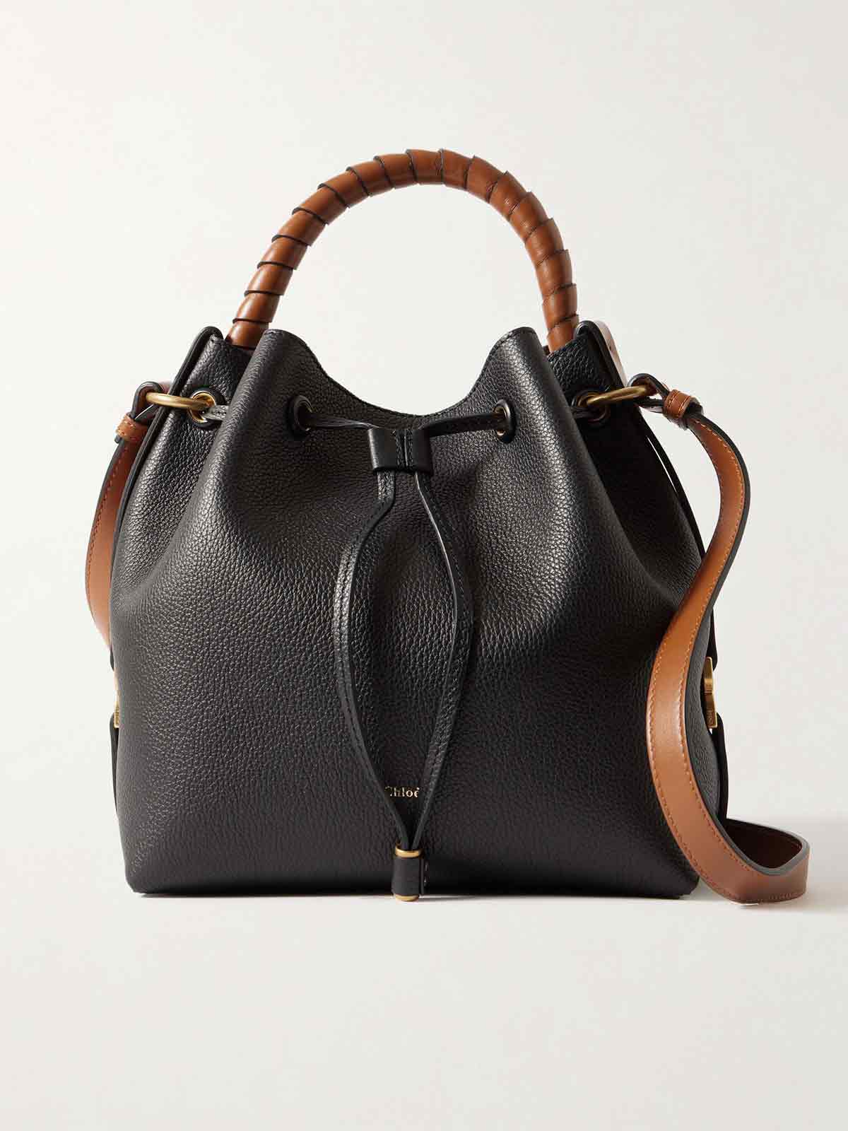 + NET SUSTAIN Marcie two-tone textured-leather bucket bag CHLOÉ