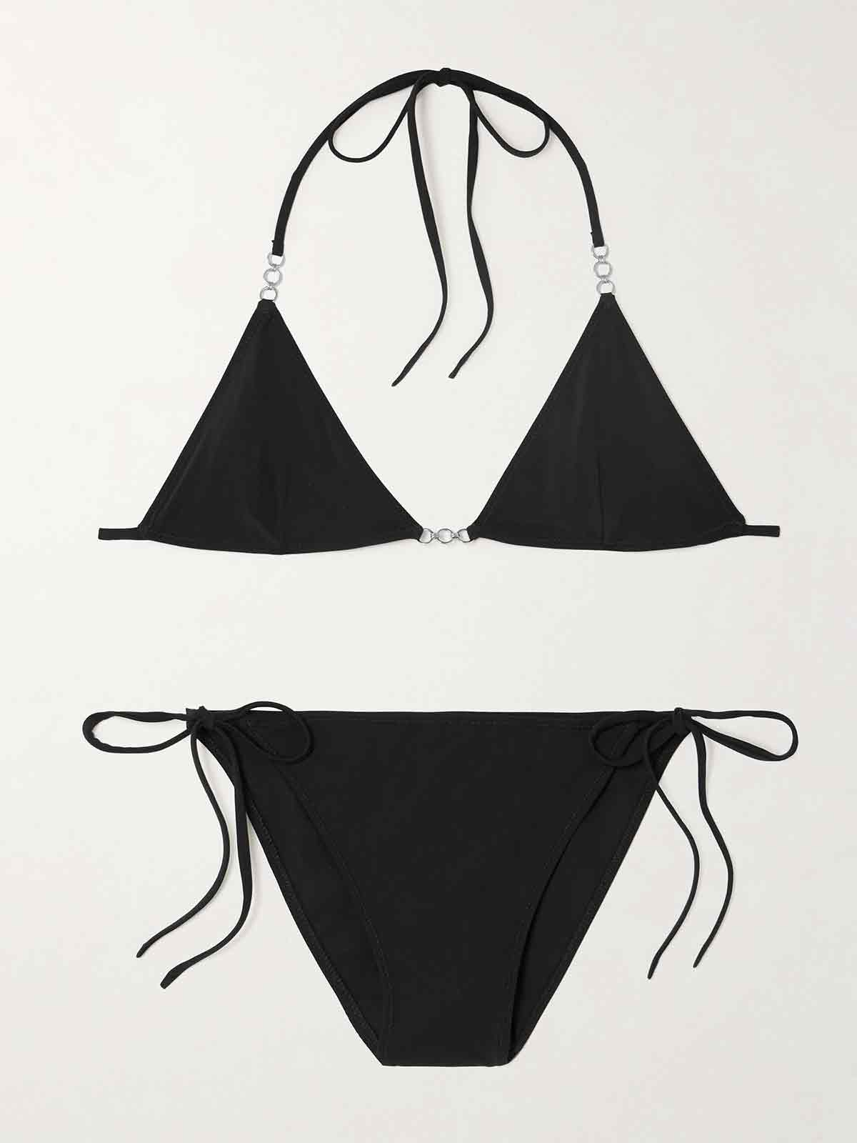 + NET SUSTAIN Sessanta chain-embellished halterneck triangle bikini LIDO