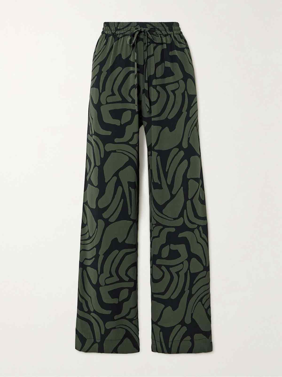 + NET SUSTAIN printed organic silk-crepe straight-leg pants MATTEAU