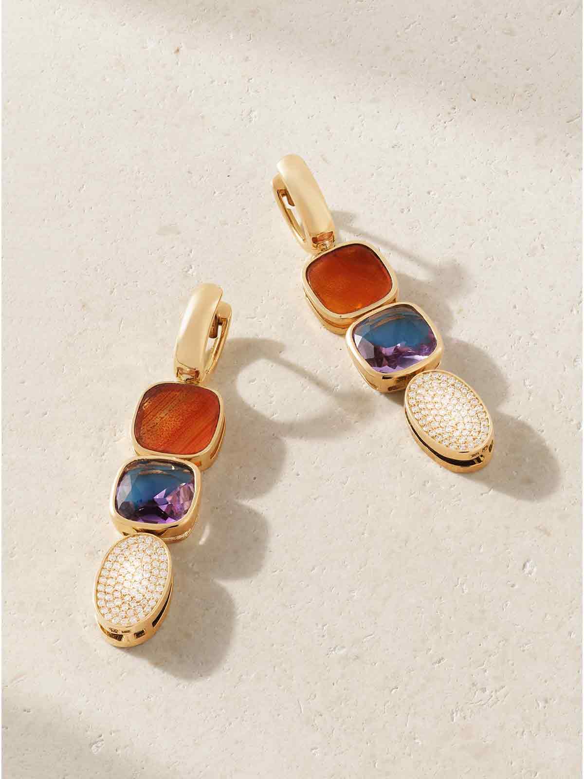 18-karat gold multi-stone earrings MARLA AARON