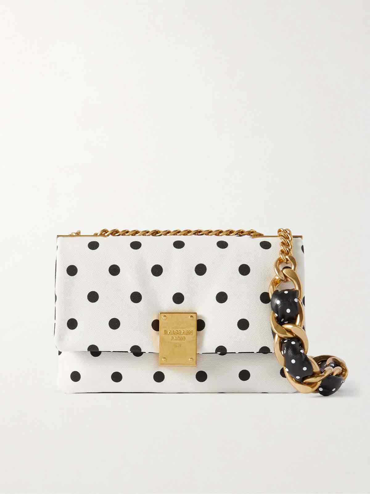 1945 polka-dot canvas shoulder bag BALMAIN