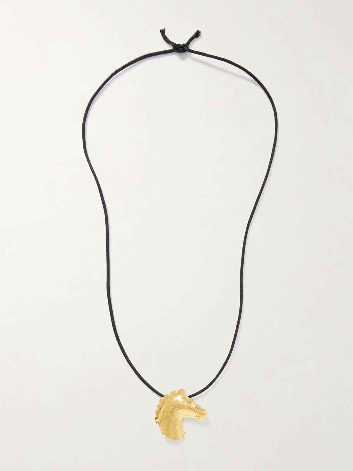 Aethon gold-plated and cord necklace THE YSSO