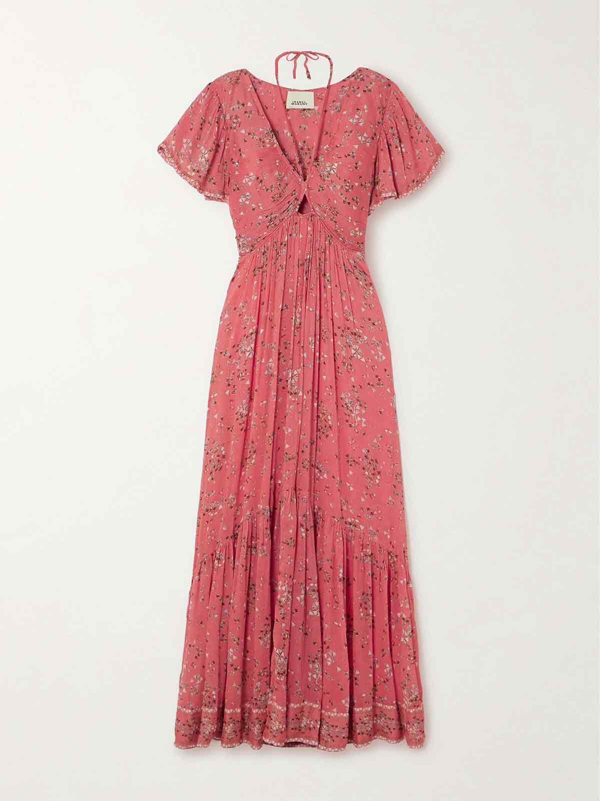 Agathe tiered floral-print cotton and silk-blend crepon maxi dress ISABEL MARANT