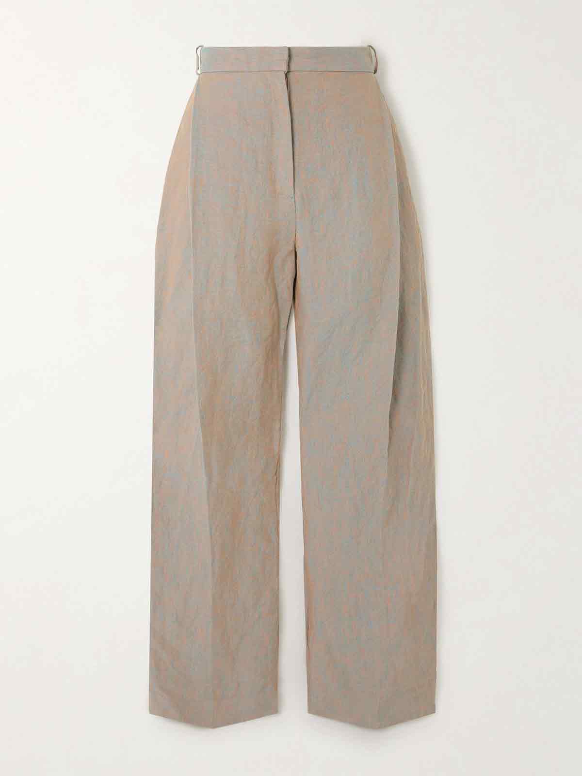 Aleen pleated hemp straight-leg pants TOVE