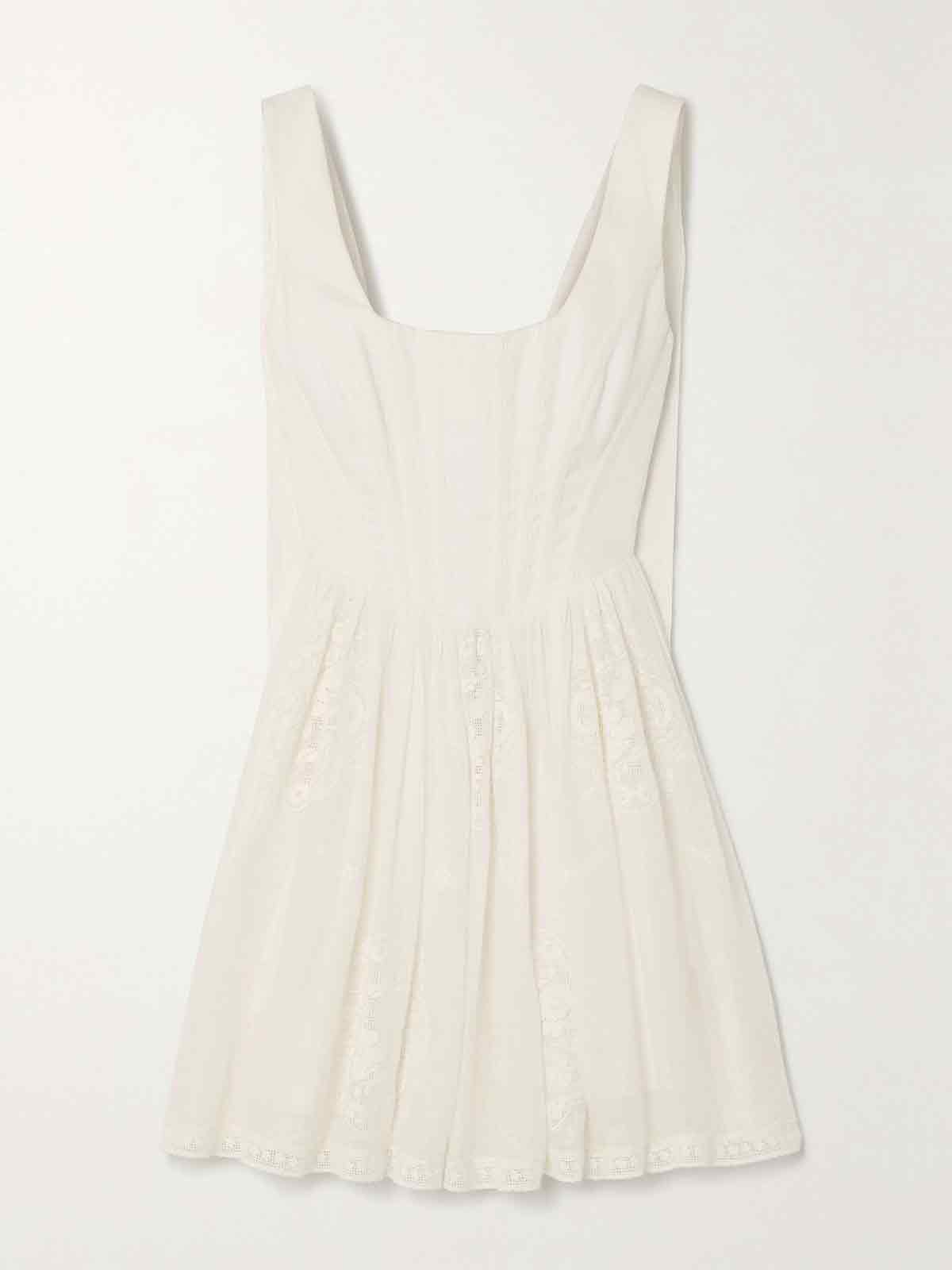 Alight lace-trimmed ramie bustier mini dress ZIMMERMANN