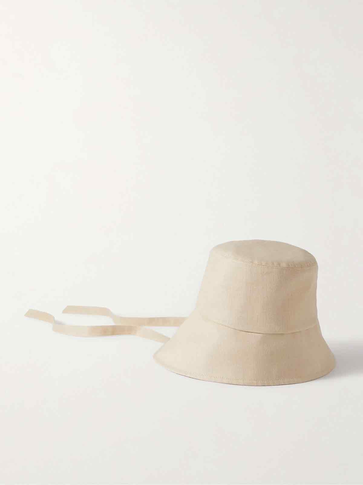 Ally asymmetric linen bucket hat EUGENIA KIM