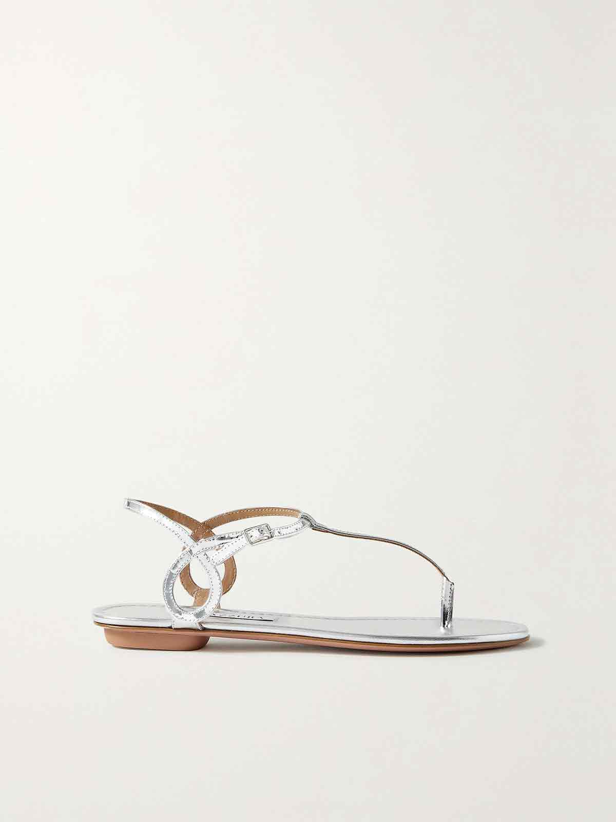 Almost Bare metallic leather sandals AQUAZZURA