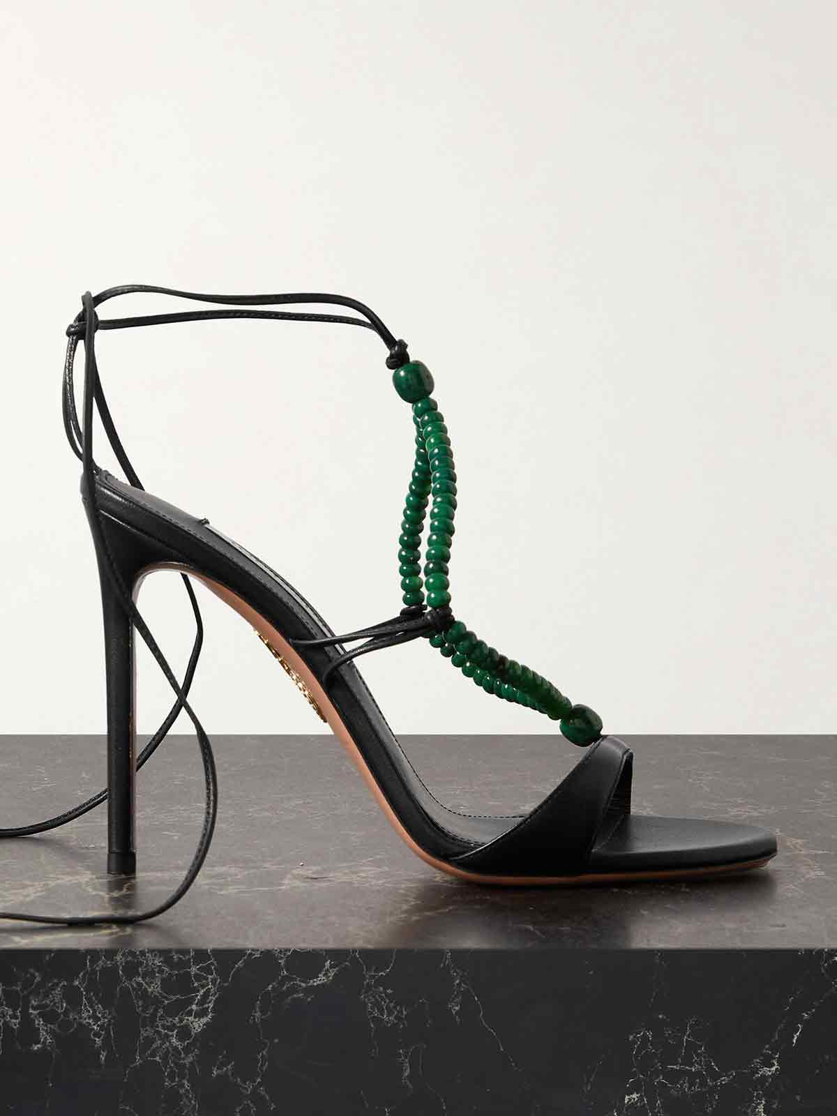 Amalfi 105 beaded leather sandals AQUAZZURA