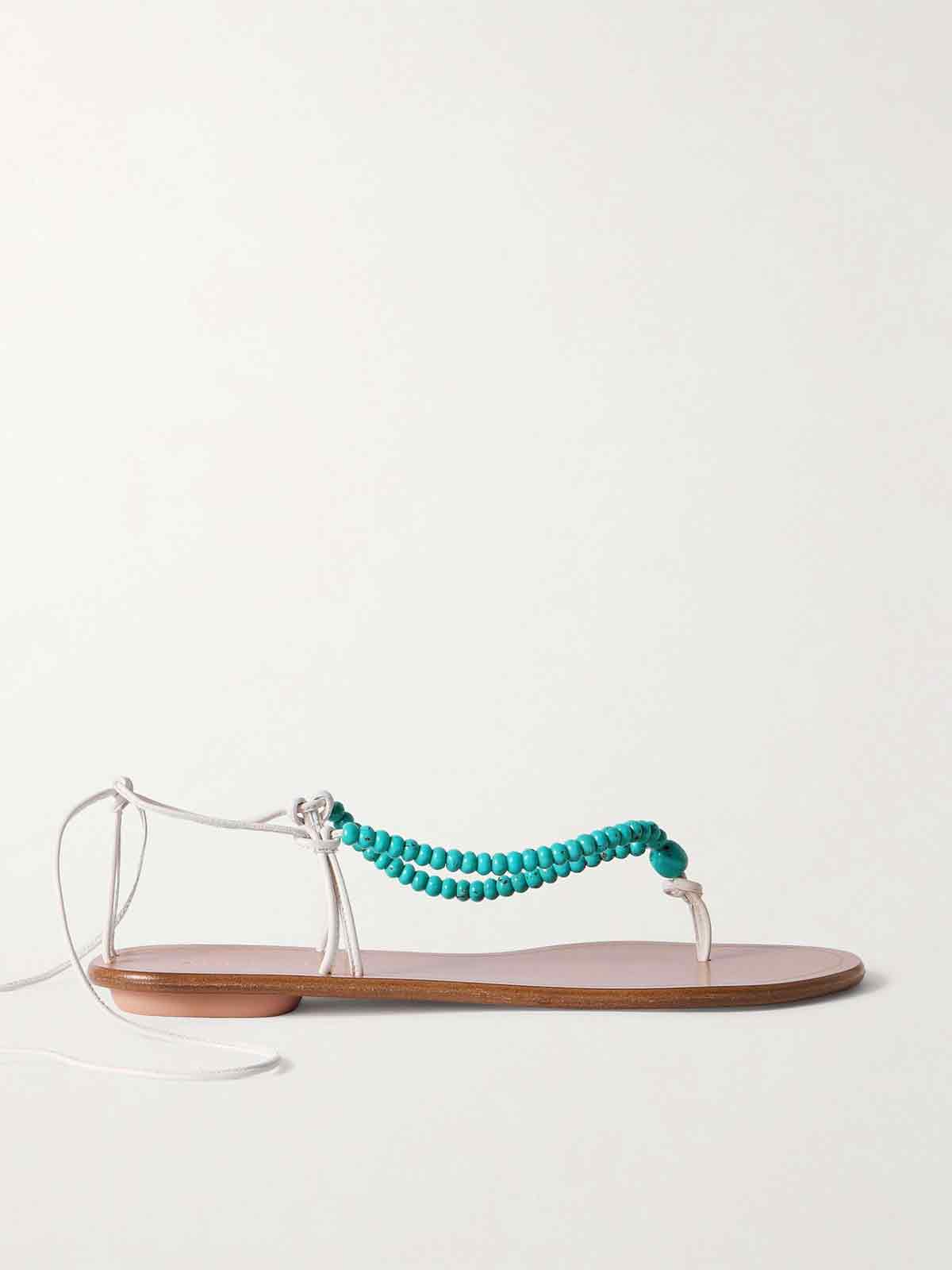 Amalfi beaded leather sandals AQUAZZURA