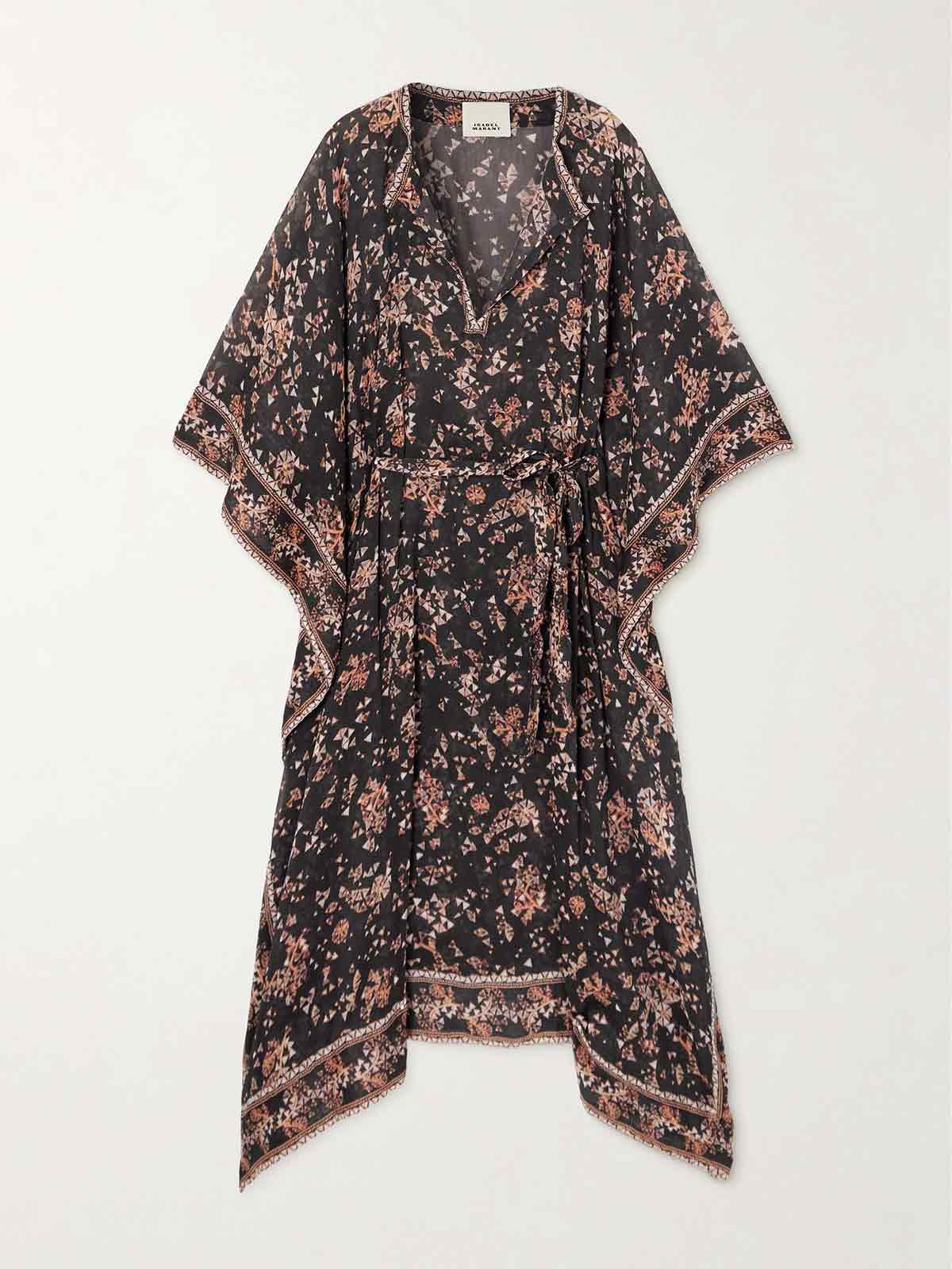 Amira printed cotton and silk-blend chiffon midi dress ISABEL MARANT