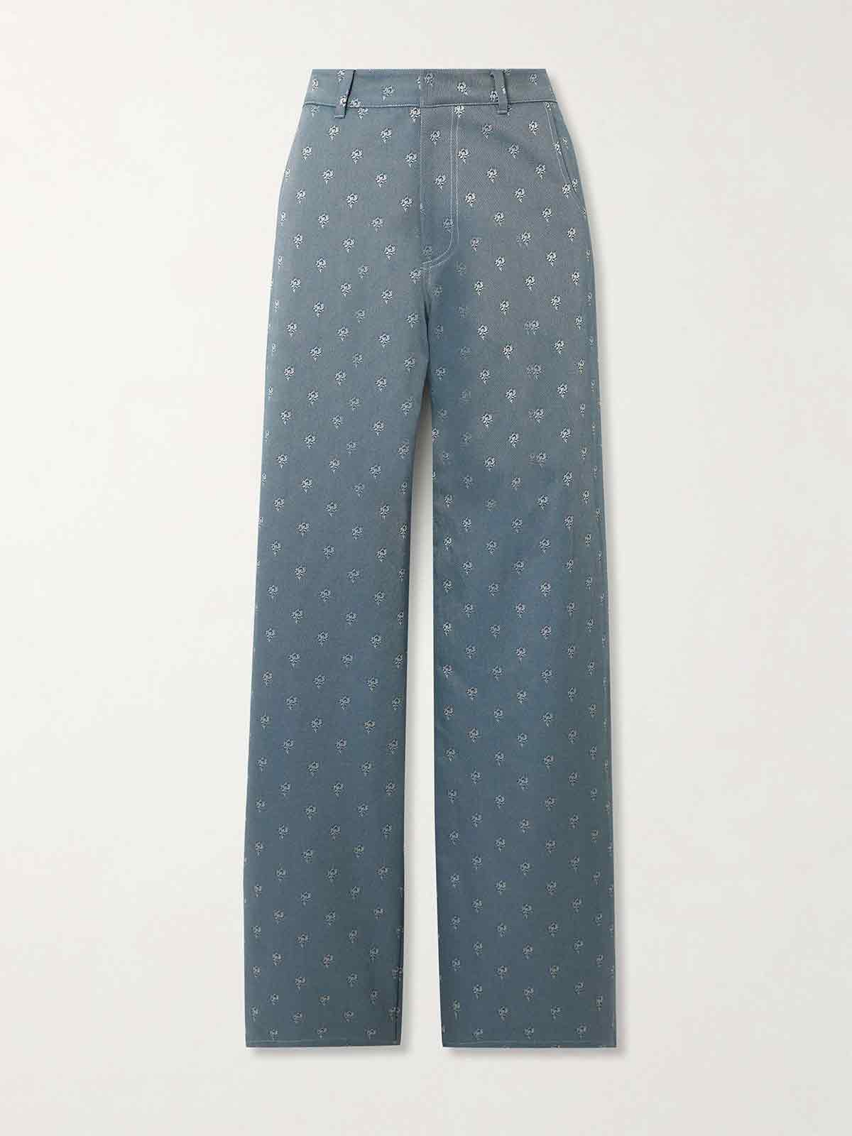 Annie cotton-blend jacquard straight-leg pants LIBEROWE