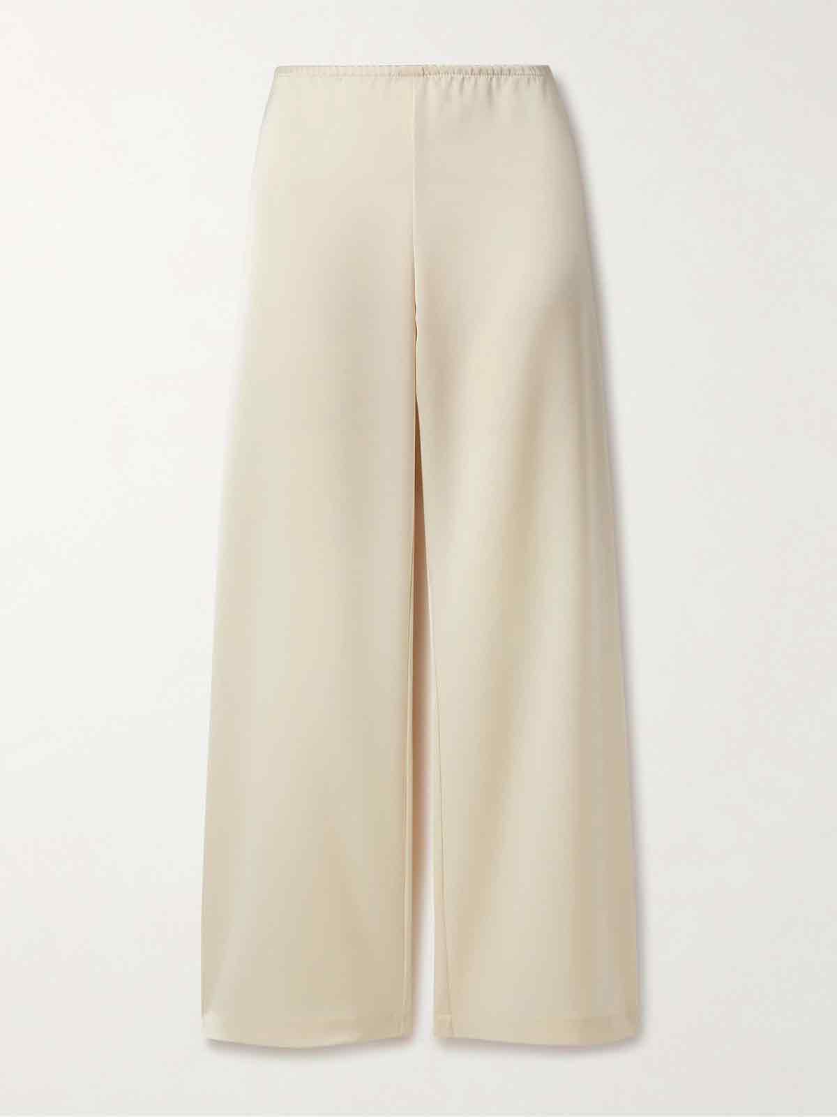 Barb washed-satin wide-leg pants LESET