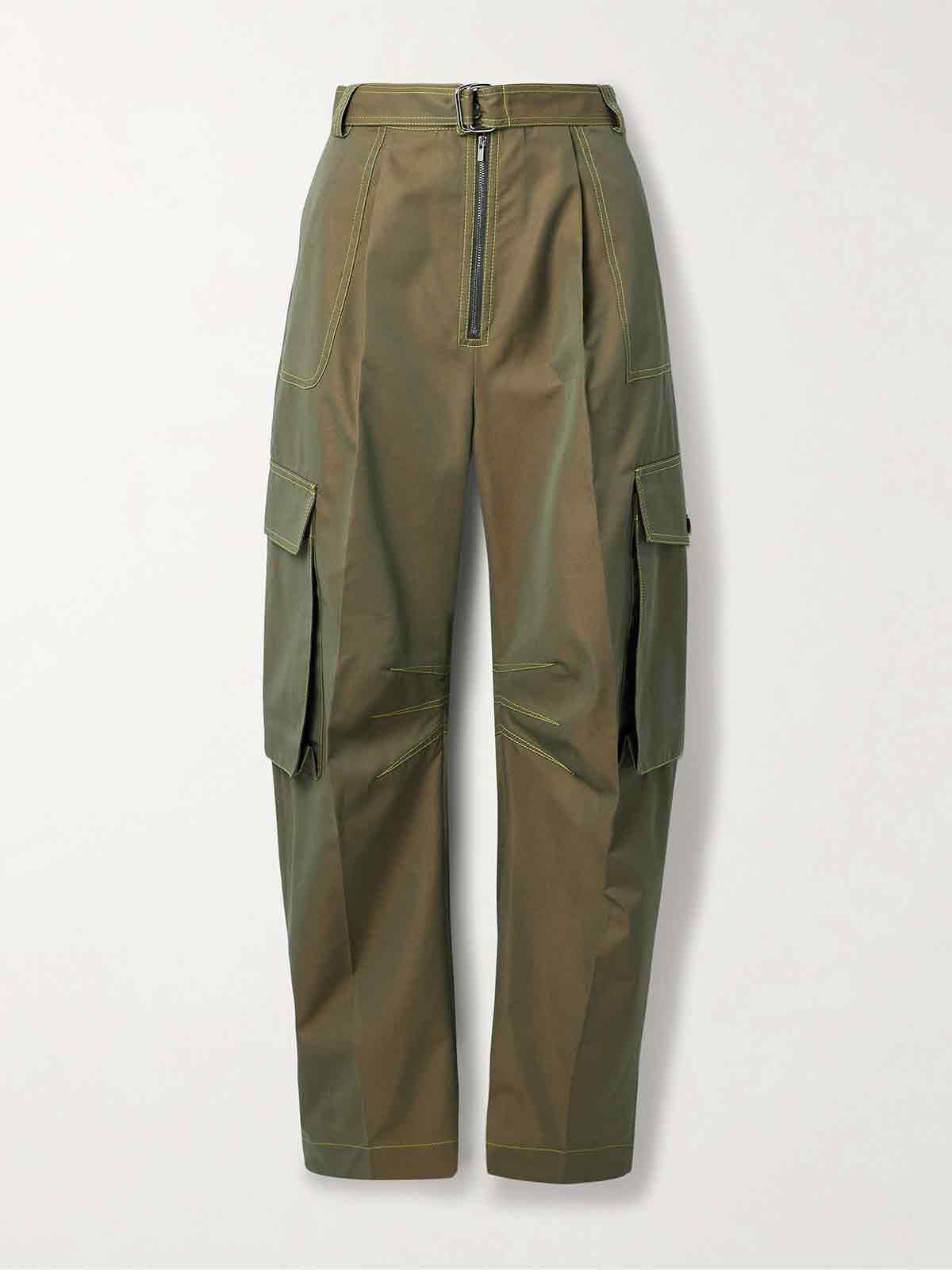 Belted cotton-blend twill tapered cargo pants CHRISTOPHER JOHN ROGERS