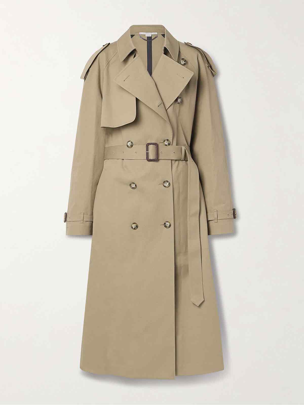 Belted double-breasted cotton-gabardine trench coat STELLA MCCARTNEY