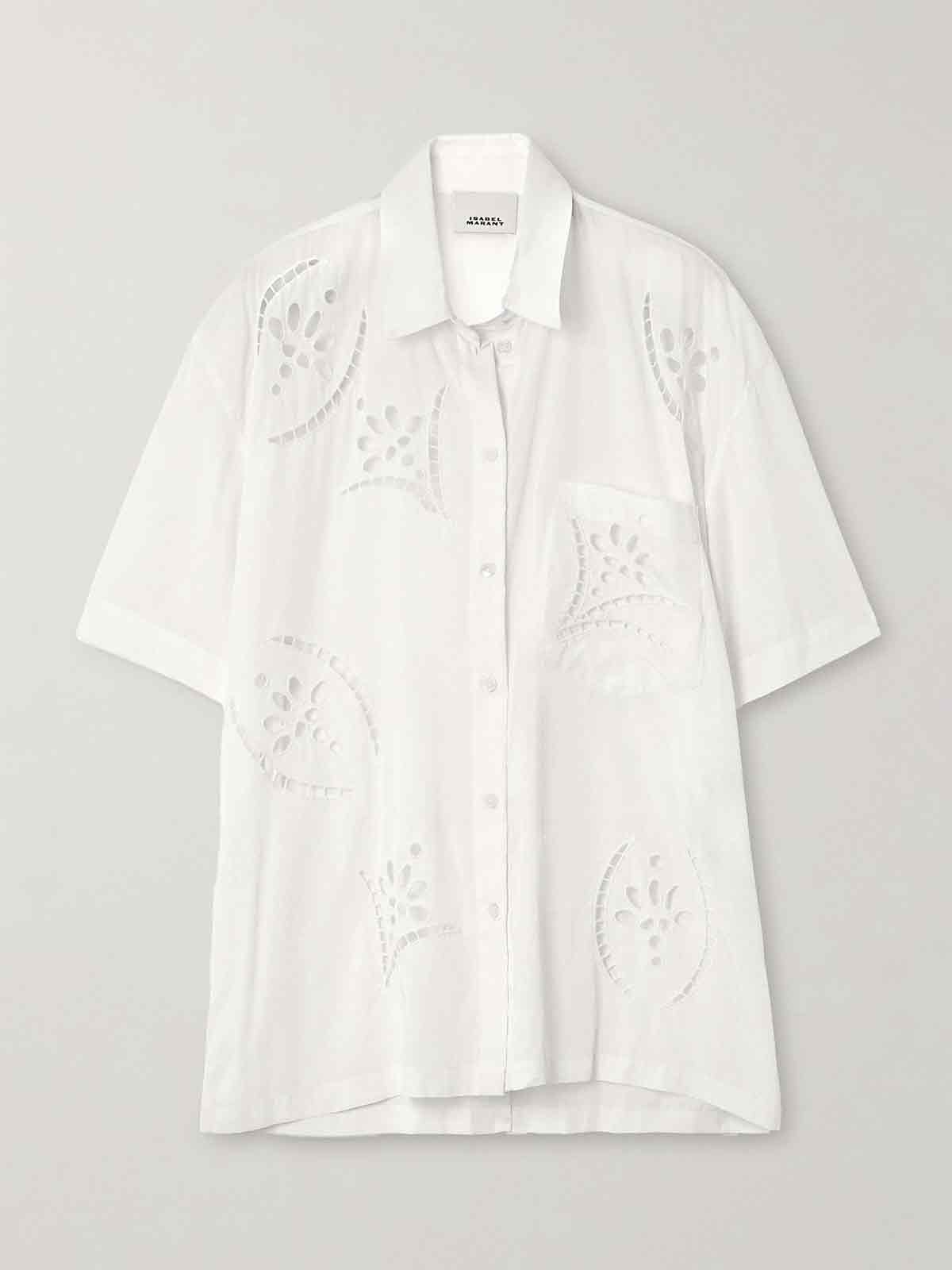 Bilya oversized broiderie anglaise modal-blend poplin shirt ISABEL MARANT