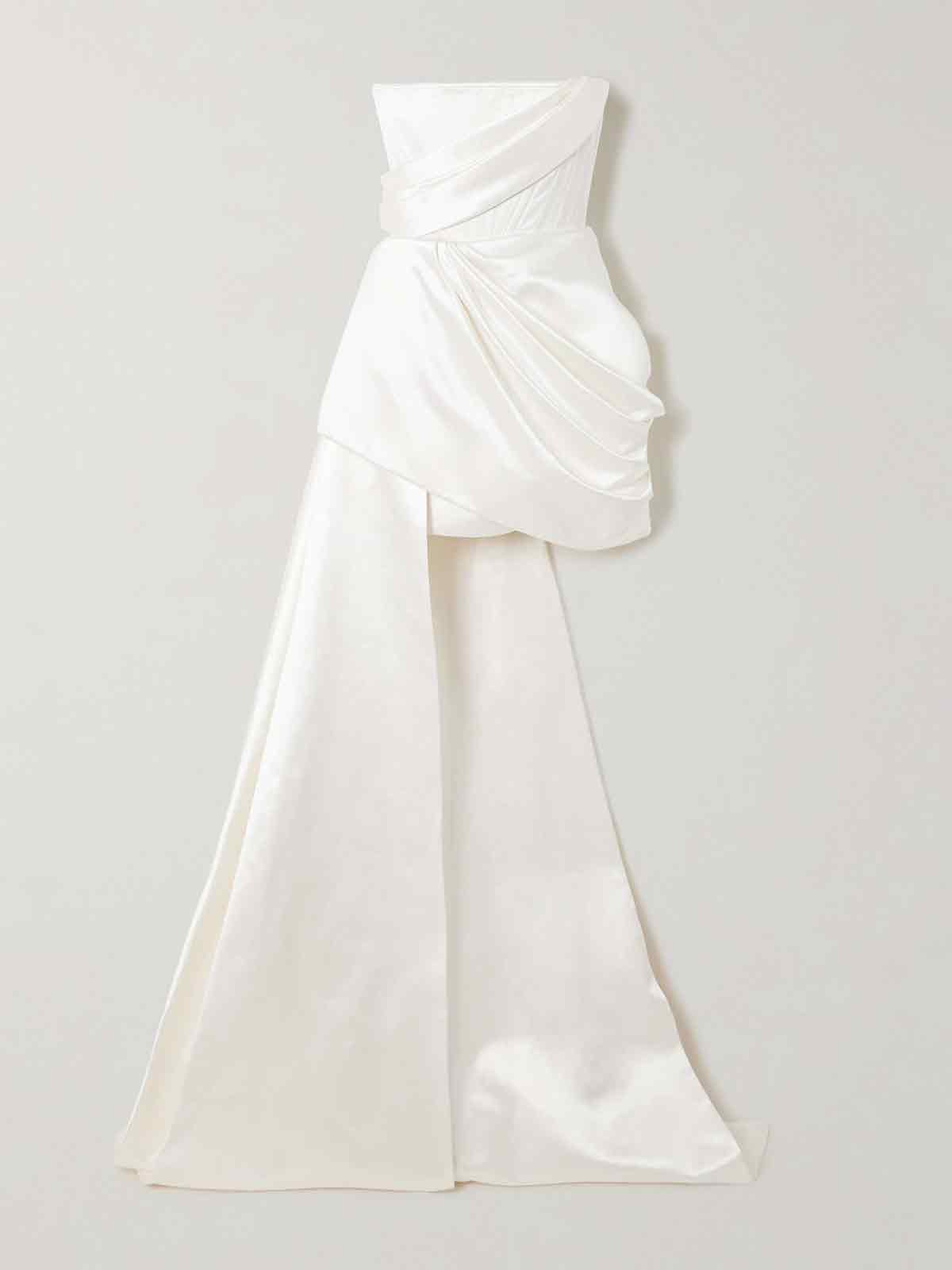 Blair asymmetric draped satin gown ALEX PERRY