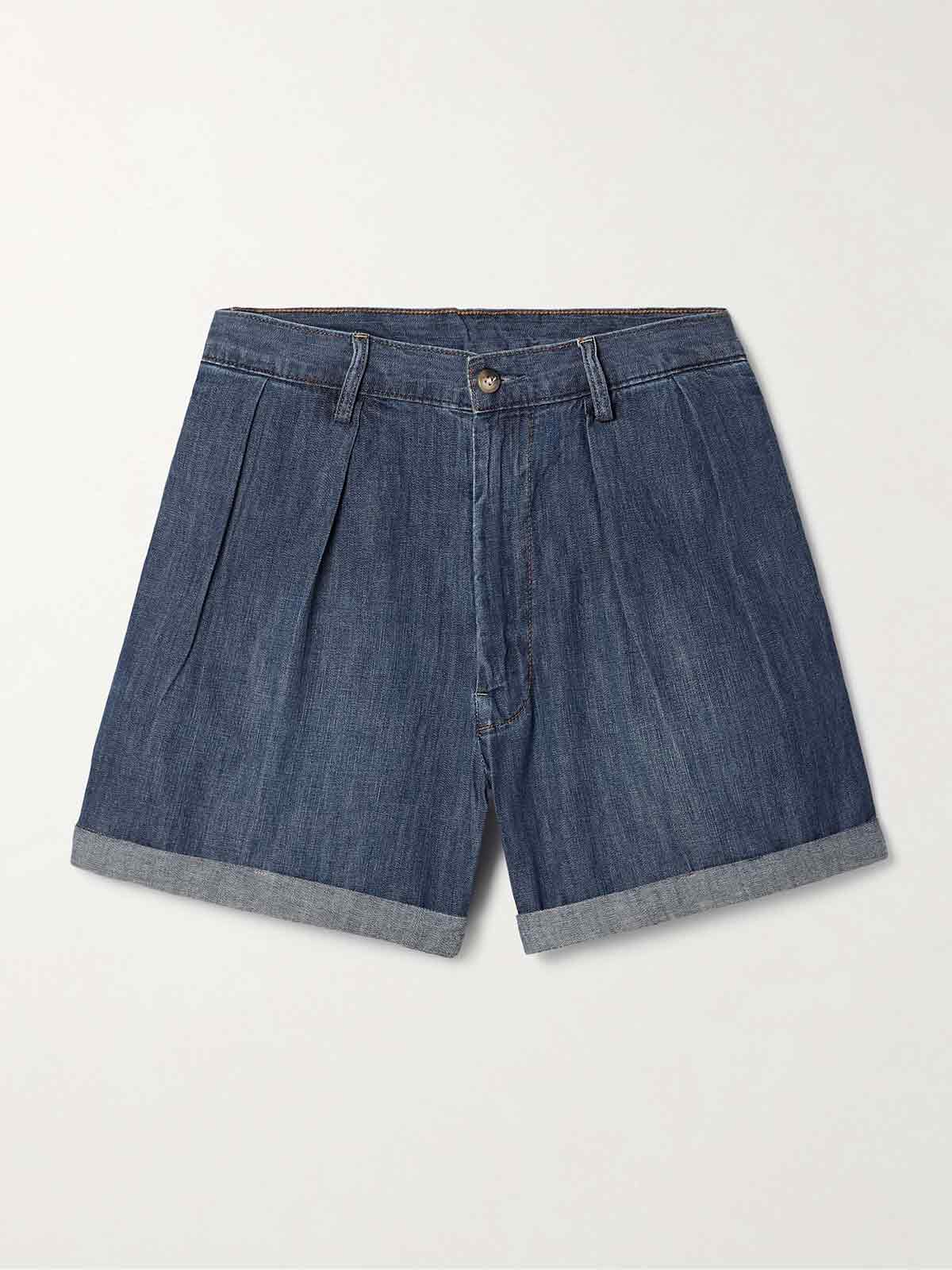 Blair pleated denim shorts DENIMIST