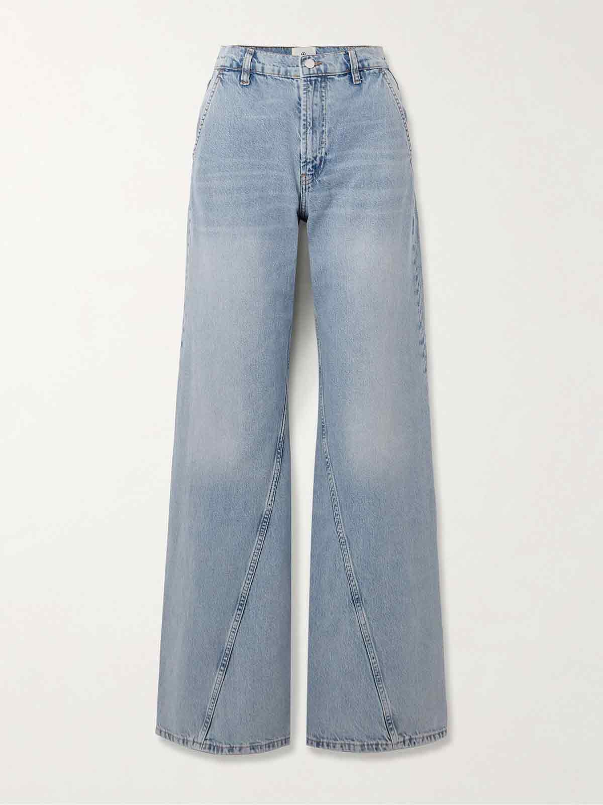 Briley paneled high-rise straight-leg jeans ANINE BING