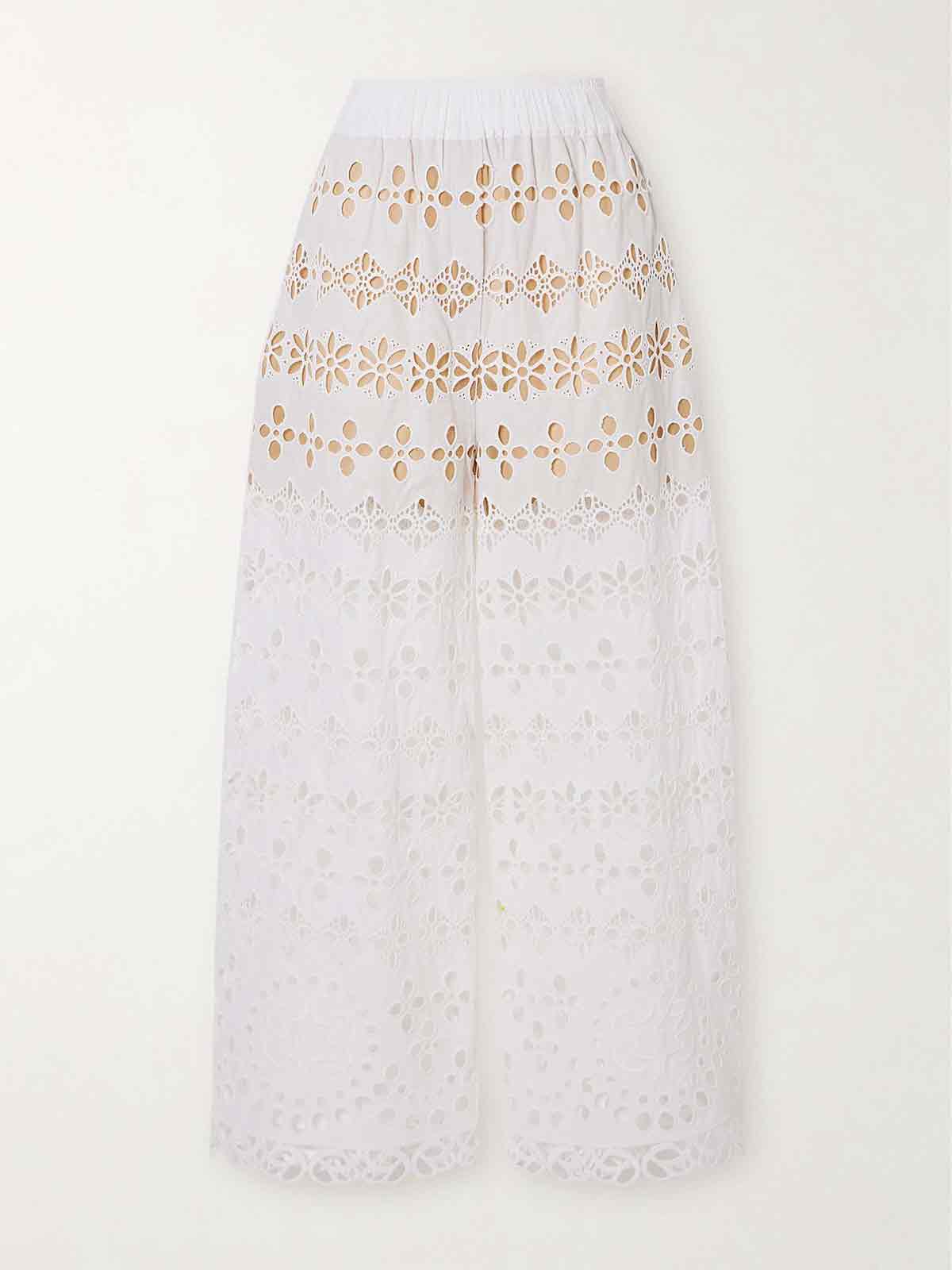 Broderie anglaise straight-leg pants ELIE SAAB