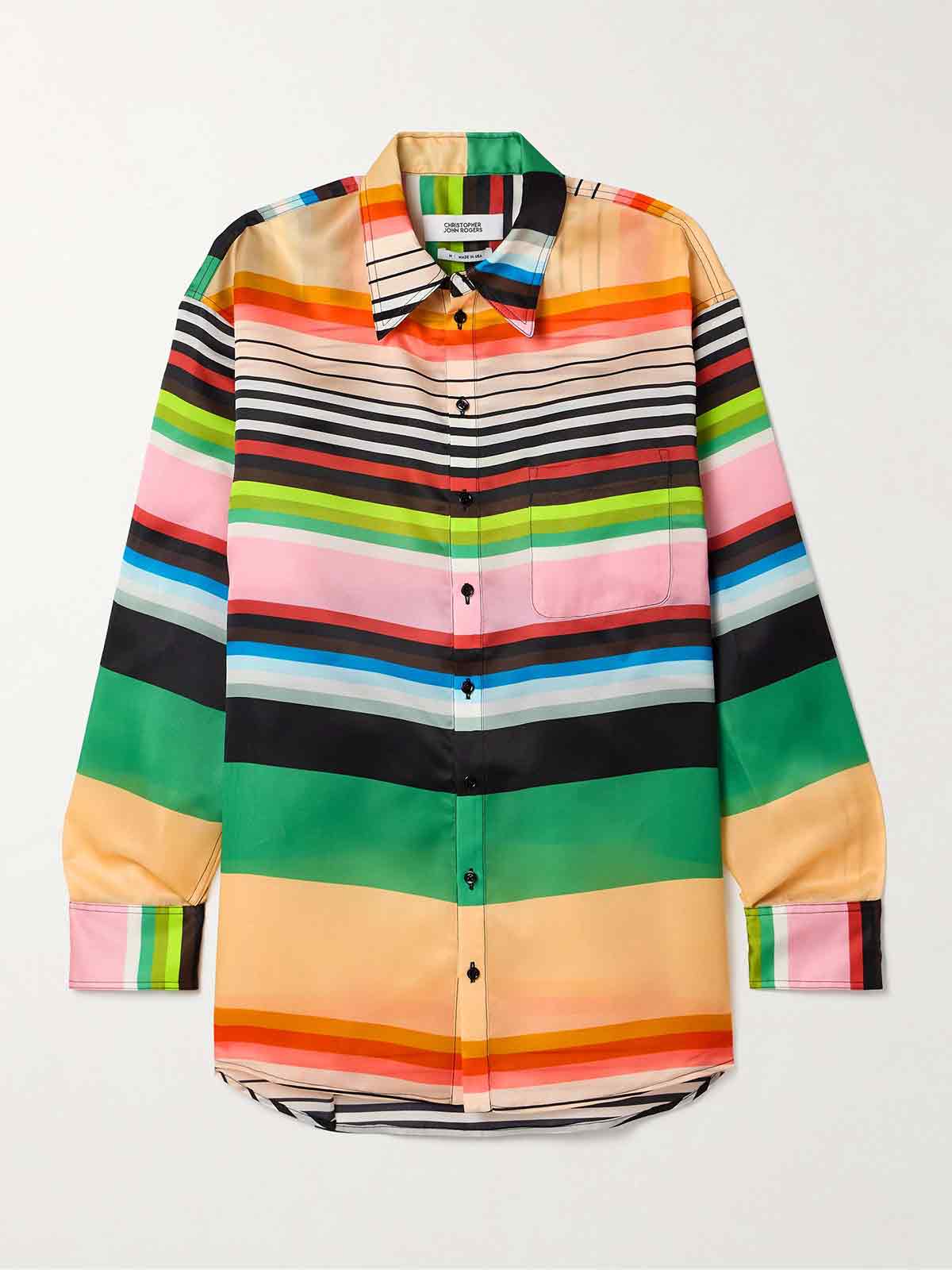 Casette oversized striped silk-organza shirt CHRISTOPHER JOHN ROGERS