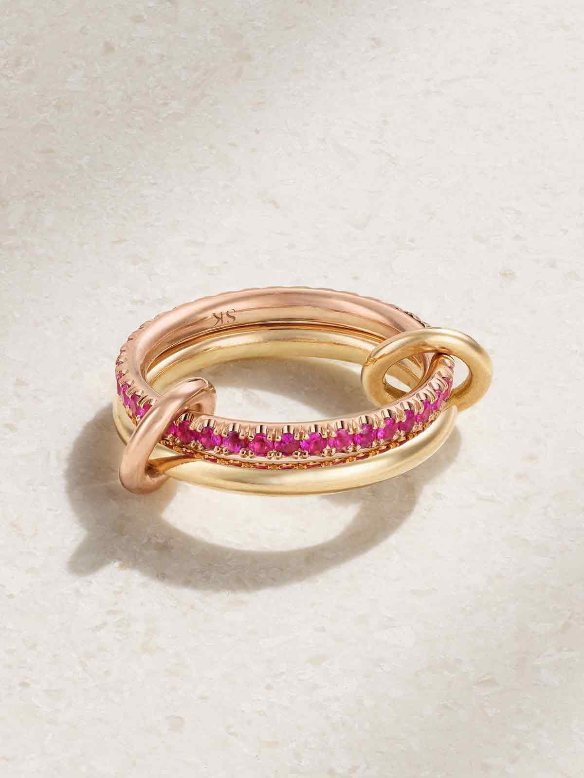 Ceres Deux set of two 18-karat yellow and rose gold sapphire rings SPINELLI KILCOLLIN