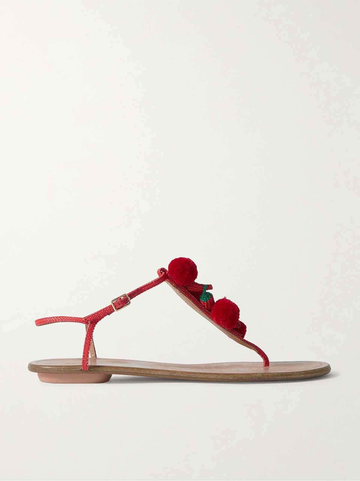 Chilli embellished raffia sandals AQUAZZURA