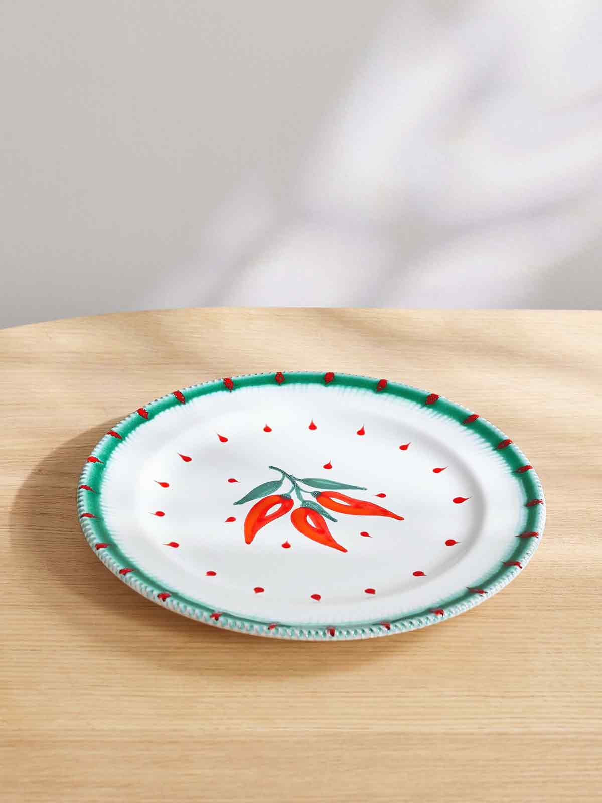 Chilli set of two porcelain dinner plates AQUAZZURA CASA