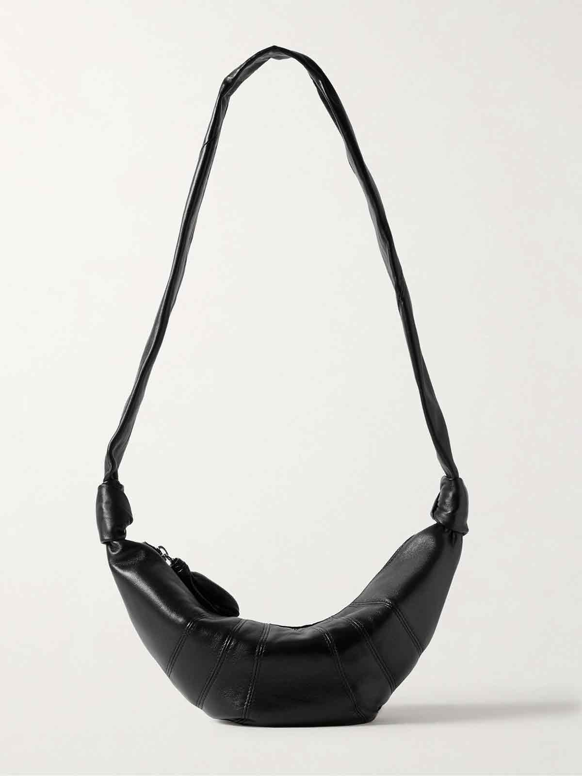 Croissant small paneled leather shoulder bag LEMAIRE