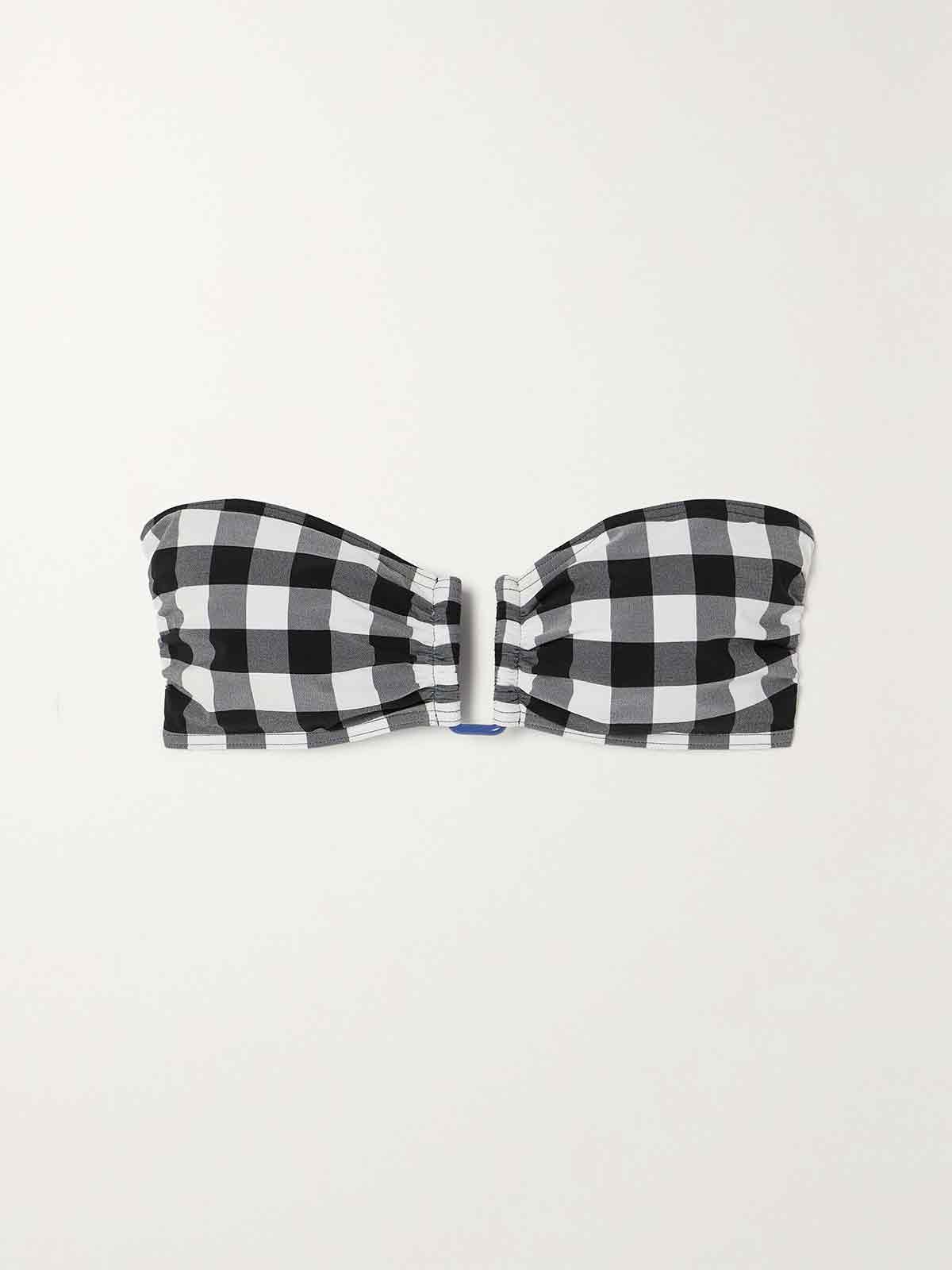 Cube gingham bandeau bikini top ERES