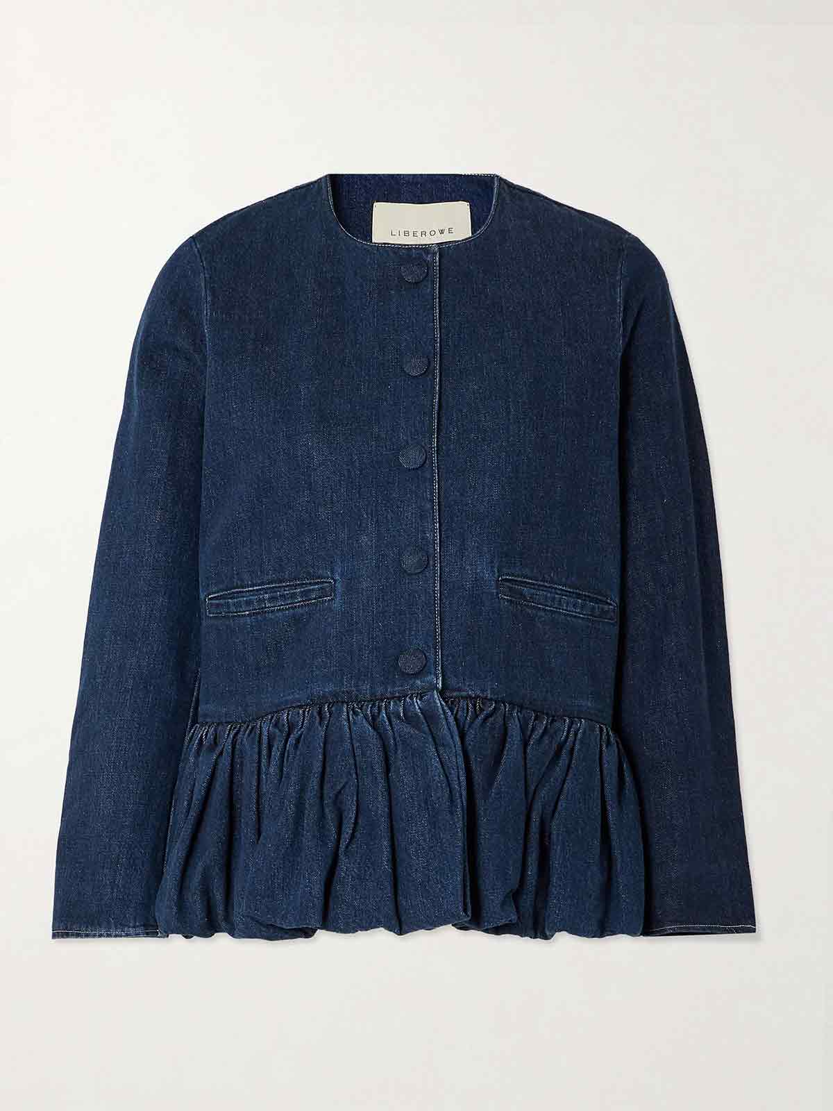 Denim peplum jacket LIBEROWE