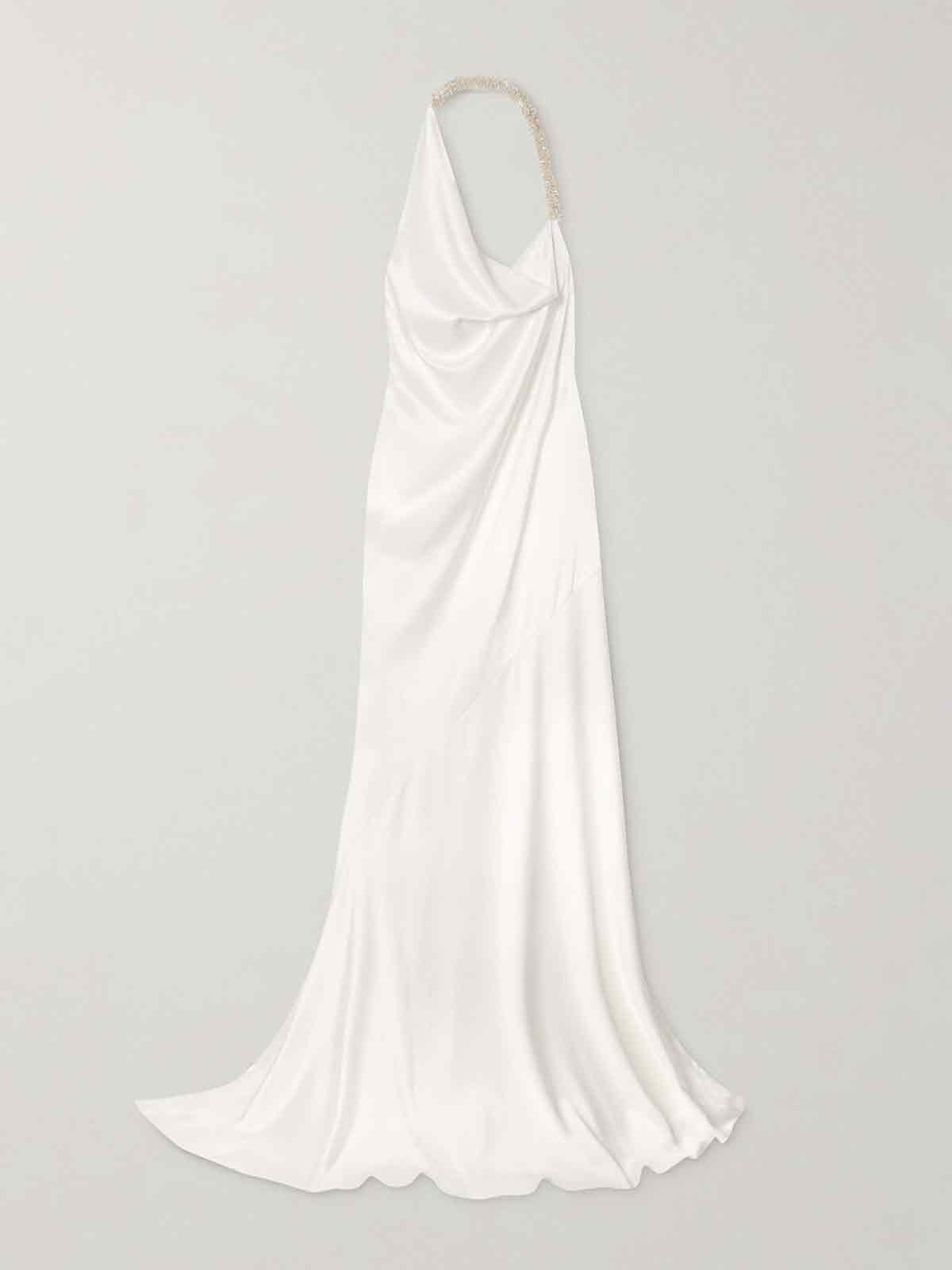 Desires draped silk-satin halterneck gown MATICEVSKI