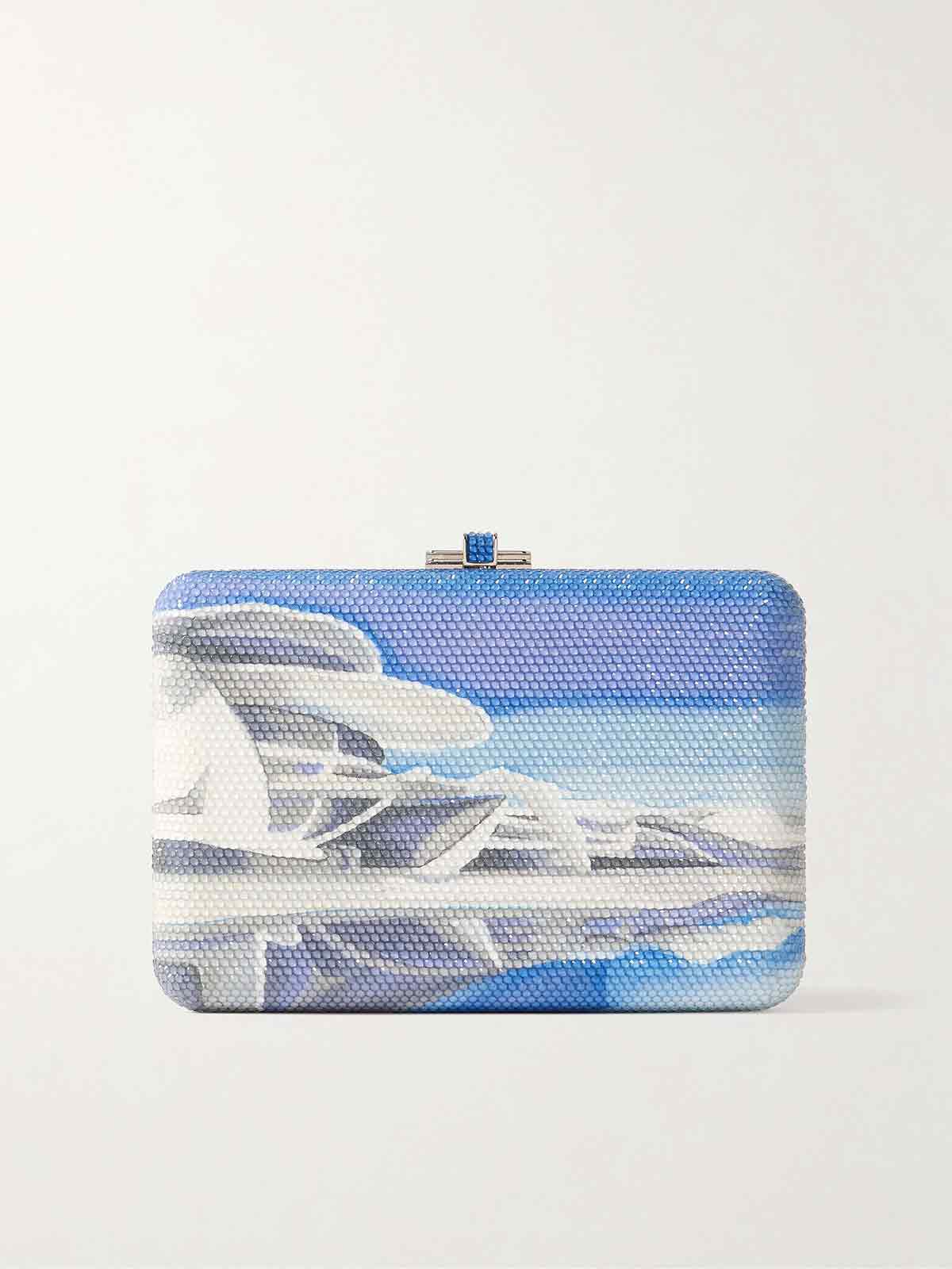 Doha's Desert Rose Museum crystal-embellished silver-tone clutch JUDITH LEIBER COUTURE