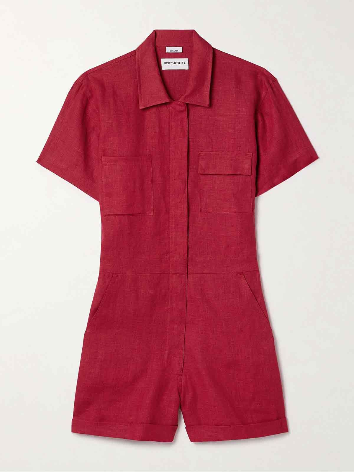 Dreamer linen playsuit RIVET UTILITY