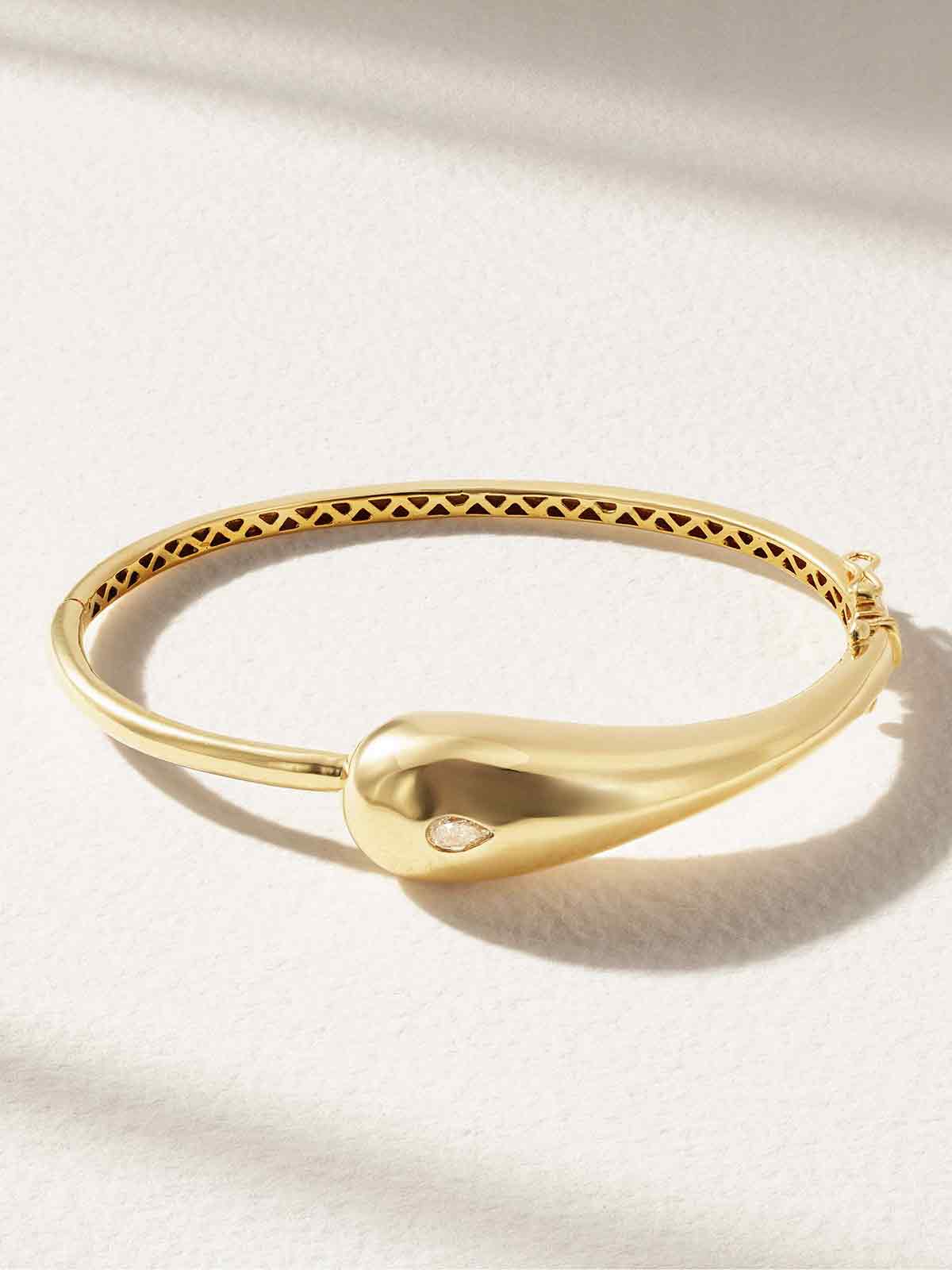 Droplet 14-karat gold diamond bracelet MATEO