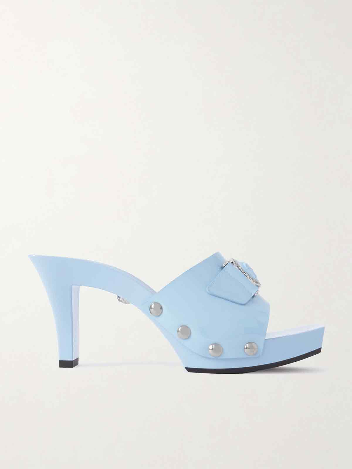 Embellished patent-leather mules VERSACE