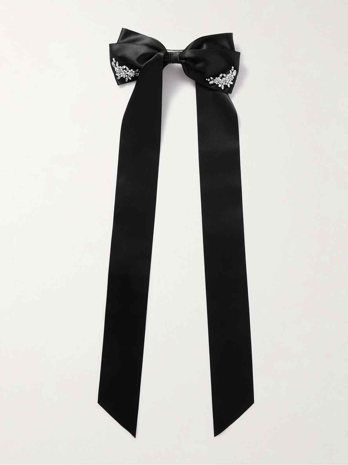 Embellished satin bow hair clip SIMONE ROCHA