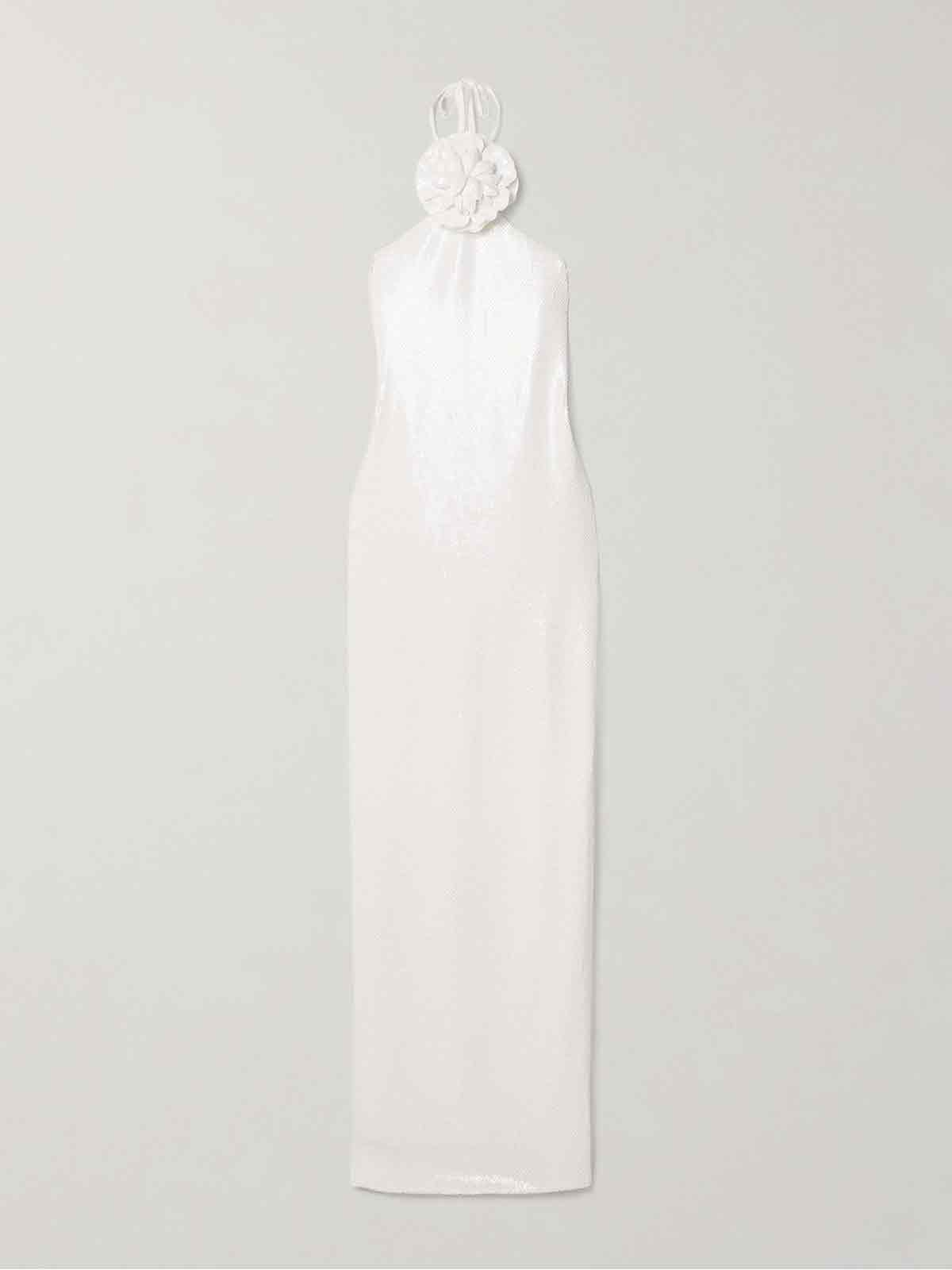 Embellished sequined tulle halterneck gown RODARTE