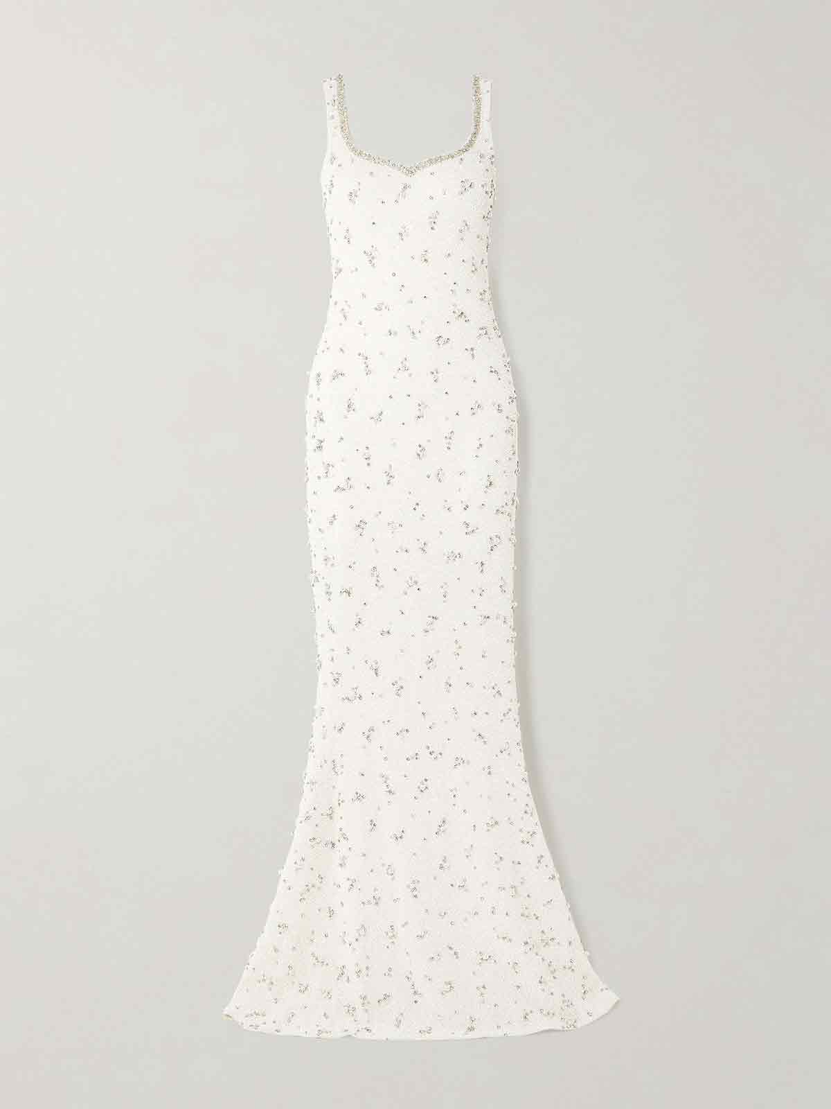 Embellished stretch-tulle gown CLIO PEPPIATT