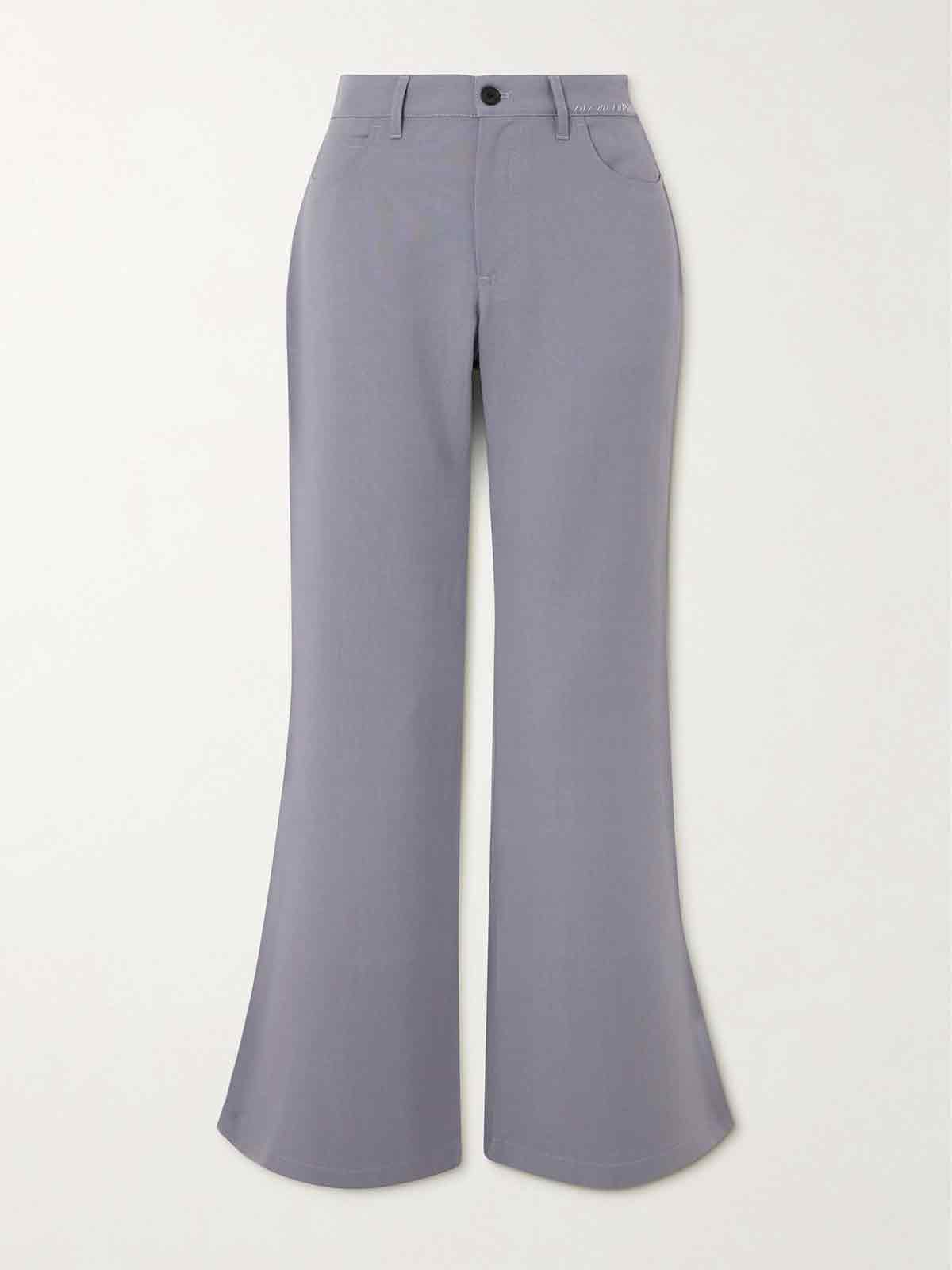 Embroidered grain de poudre wool and mohair-blend flared pants MARNI