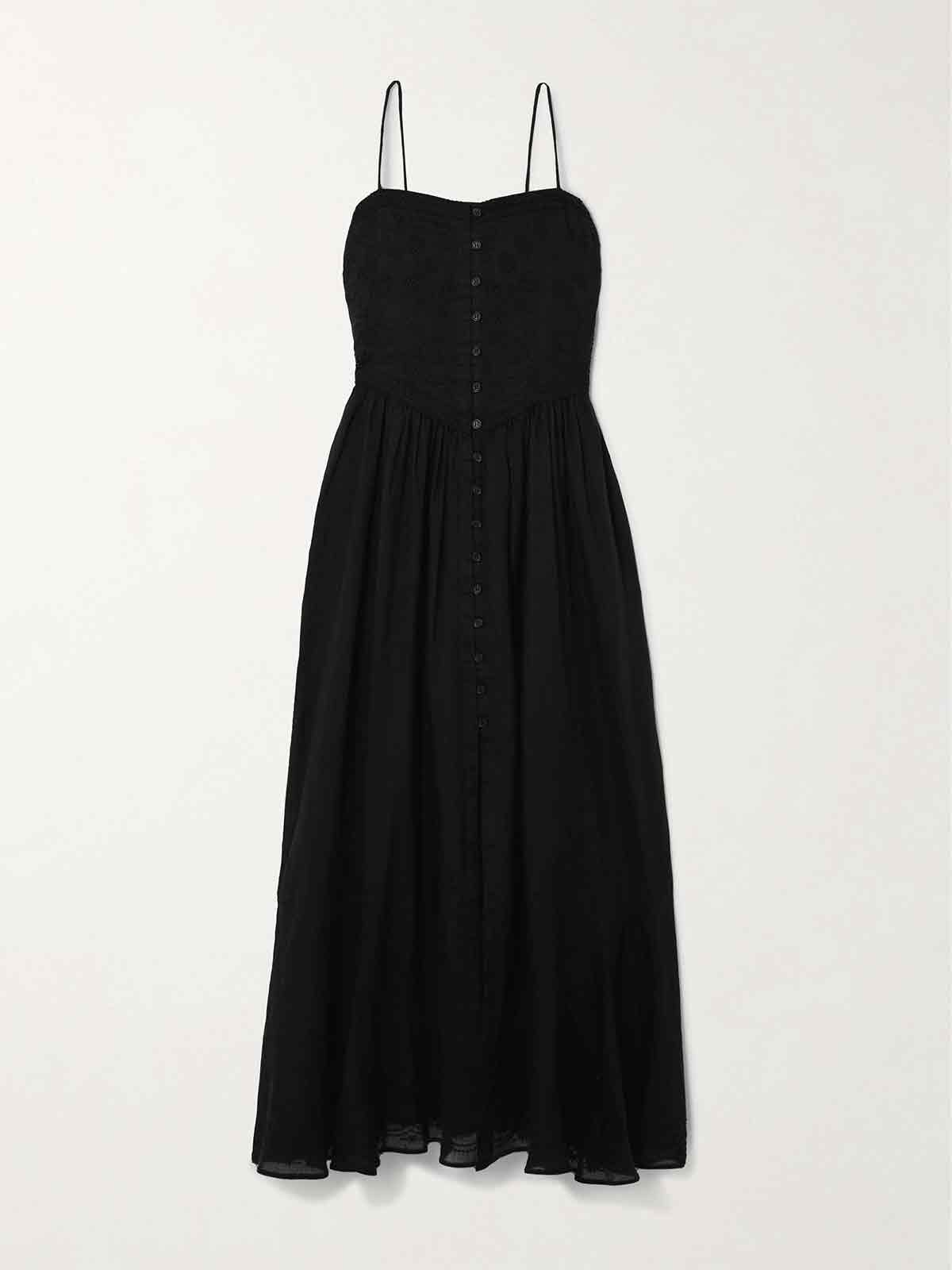 Erika embroidered ramie midi dress ISABEL MARANT