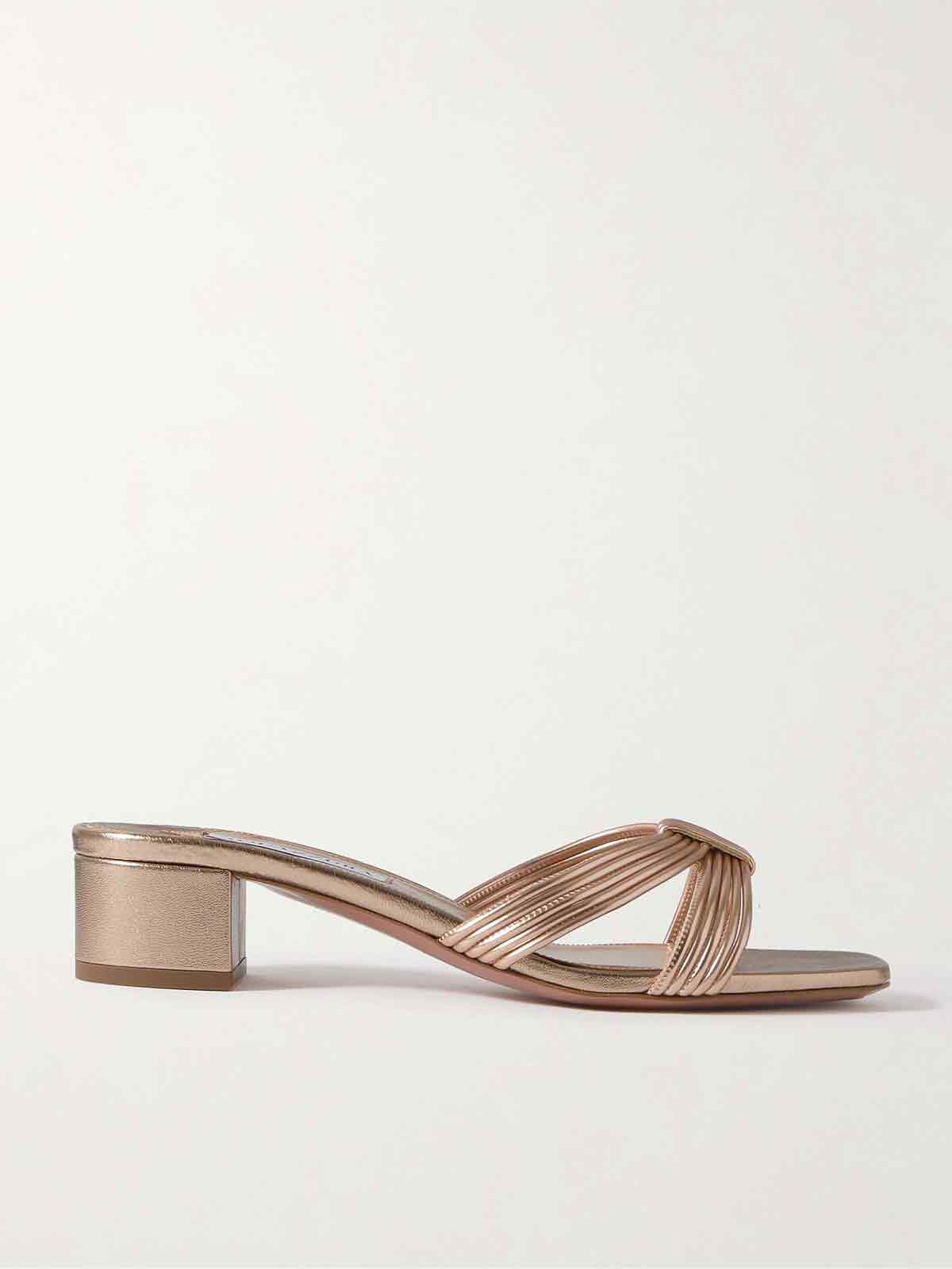 Film 35 metallic faux leather mules AQUAZZURA