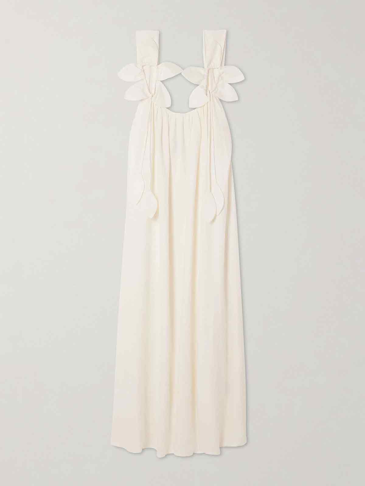 Gathered linen-blend maxi dress FARM RIO