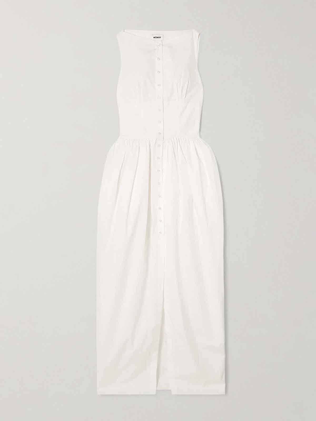 Gathered poplin maxi dress MÔNOT