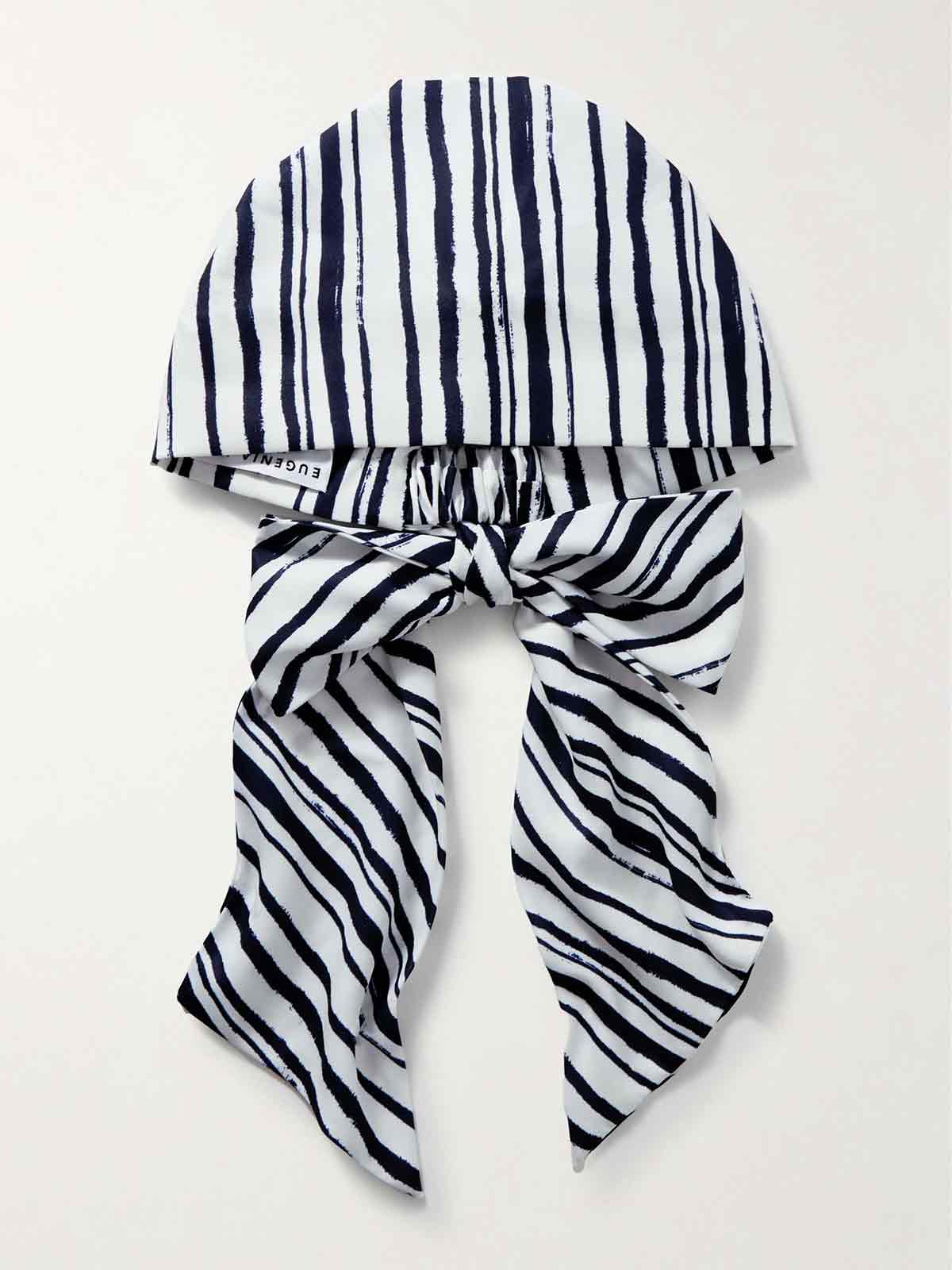 Gigi striped satin head scarf EUGENIA KIM