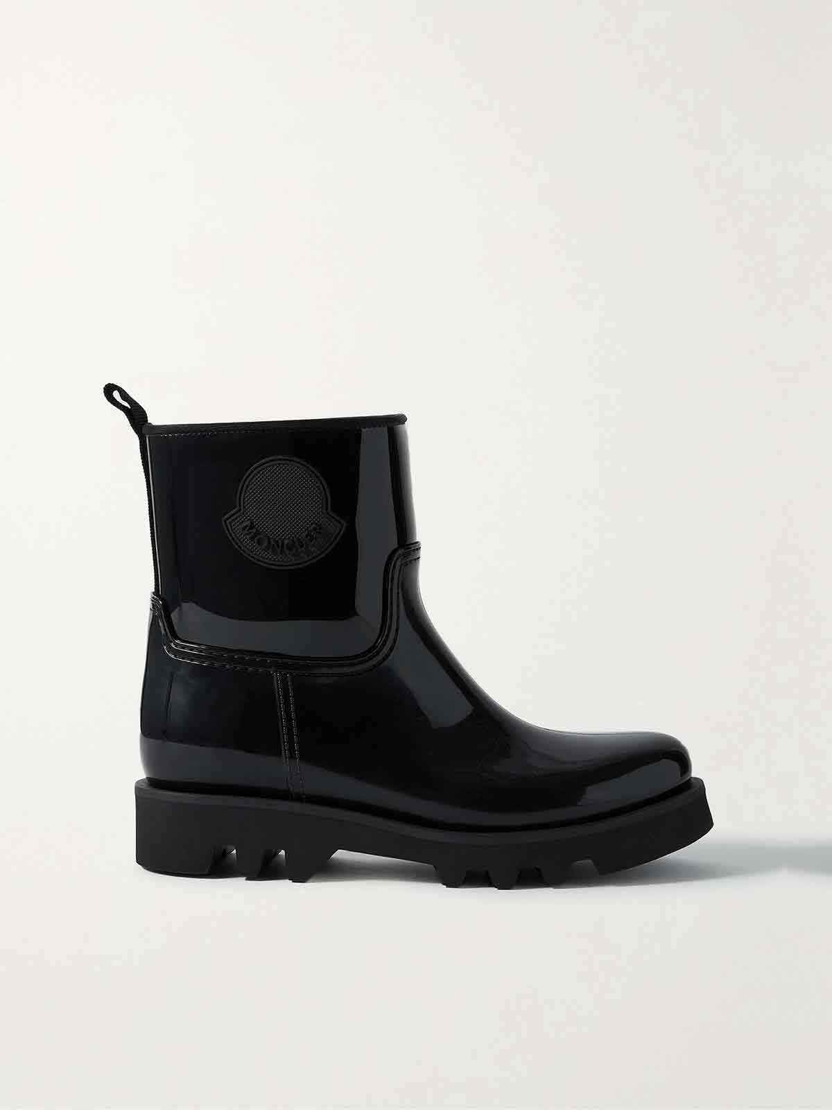 Ginette logo-appliquéd glossed-rubber rain boots MONCLER