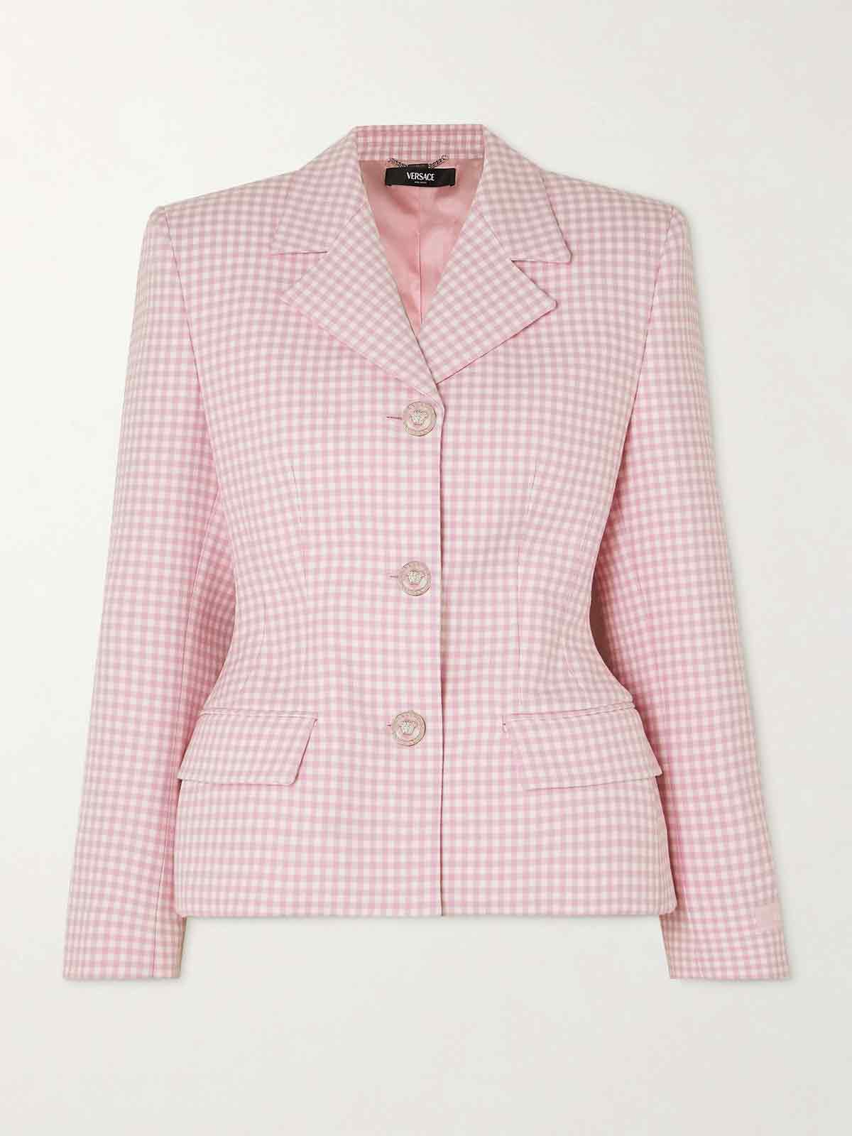 Gingham wool blazer VERSACE