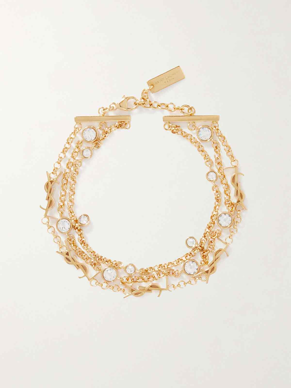 Gold-tone crystal bracelet SAINT LAURENT