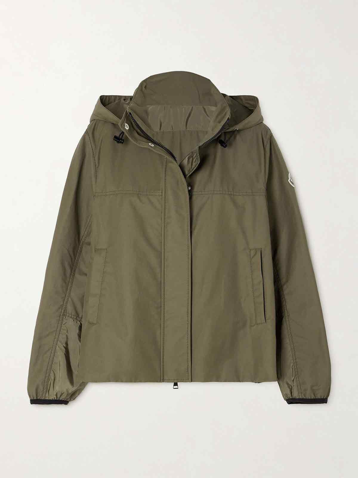 Graie hooded shell-paneled cotton-blend jacket MONCLER