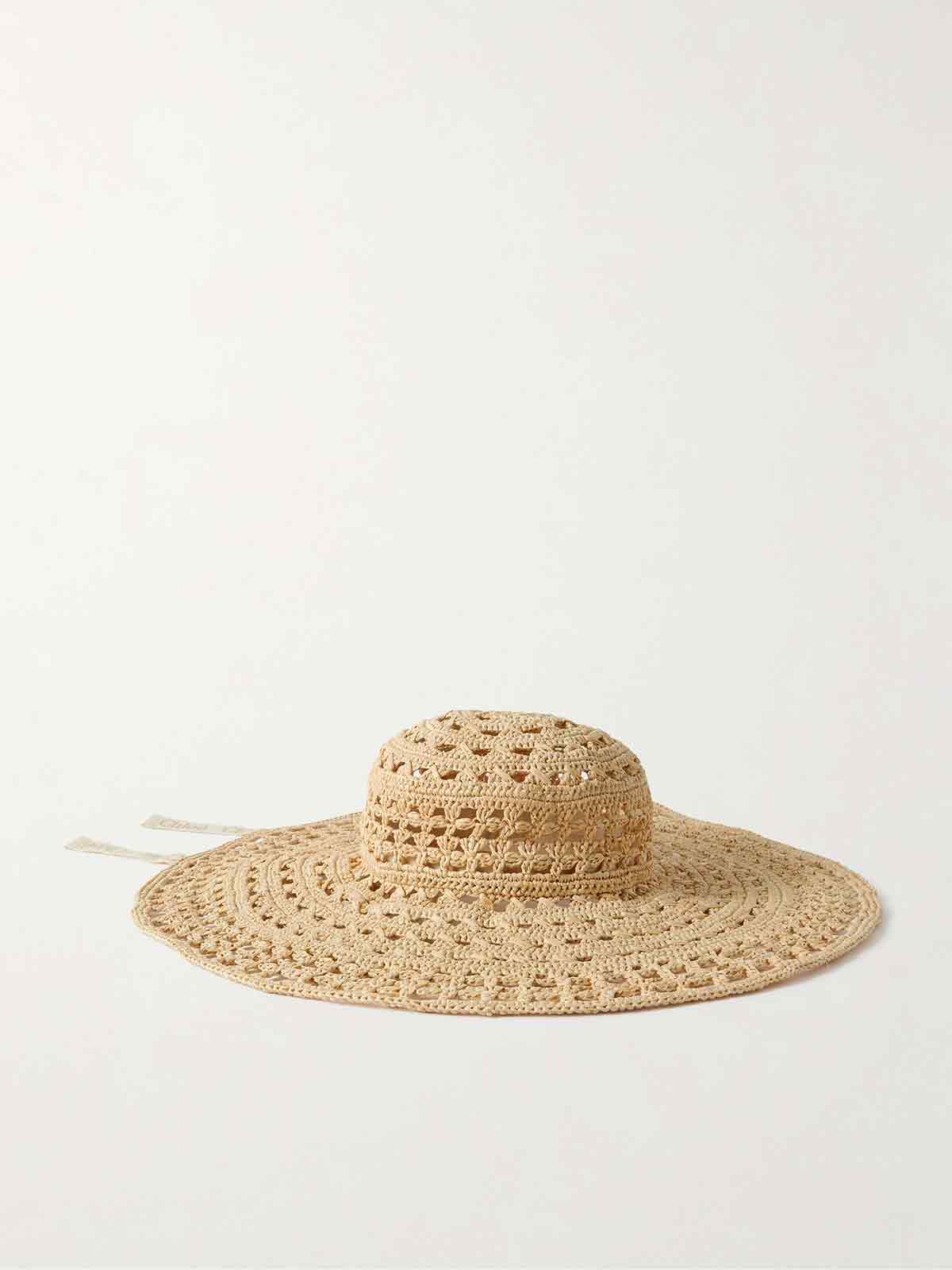 Grosgrain-trimmed straw sunhat CHLOÉ