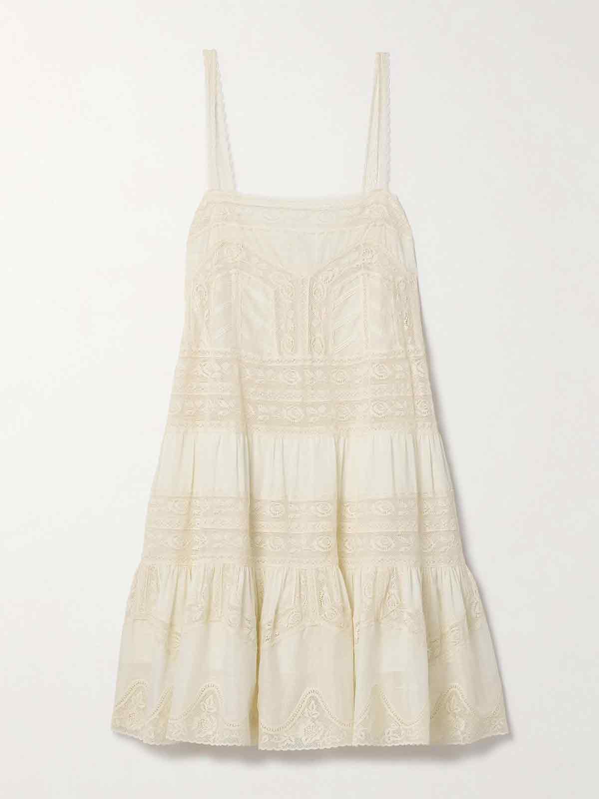 Halliday cotton-voile and lace mini dress ZIMMERMANN